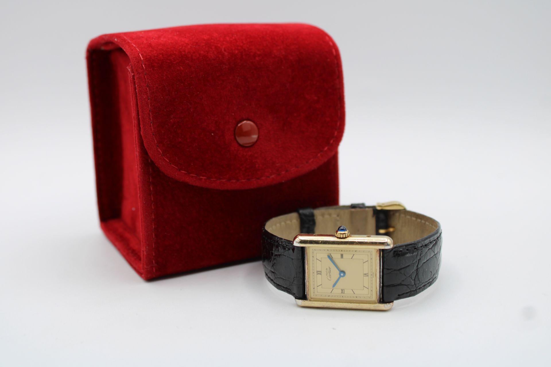Cartier, Cartier, Cartier it seems to all be about Cartier right now. This Cartier Tank Vermeil 681006 is another fine example.

This Cartier Tank is original, we don’t think it’s ever been polished but then that is part of its charm. A likely 90’s