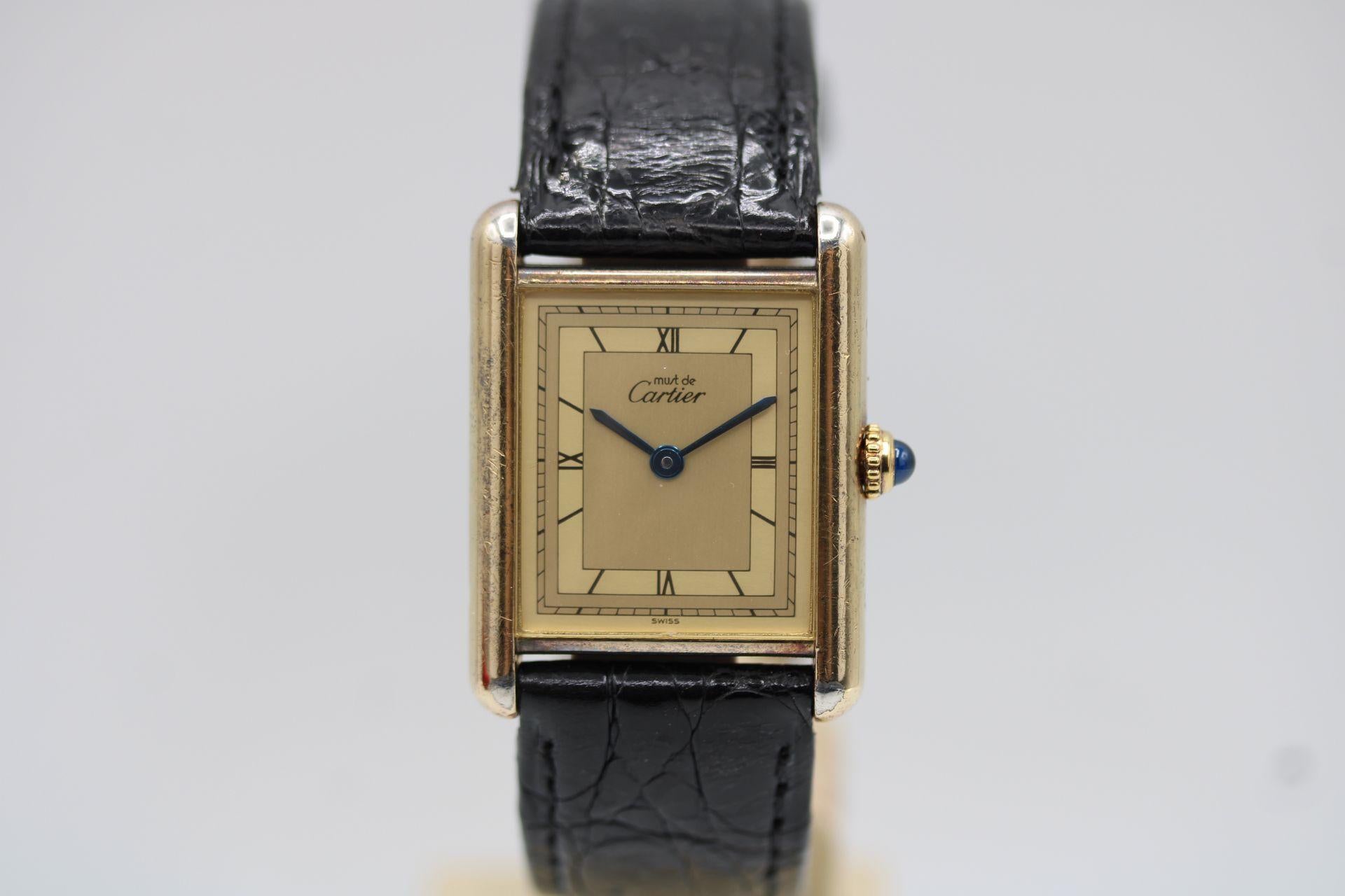 Cartier Tank Vermeil 681006 In Good Condition In London, GB