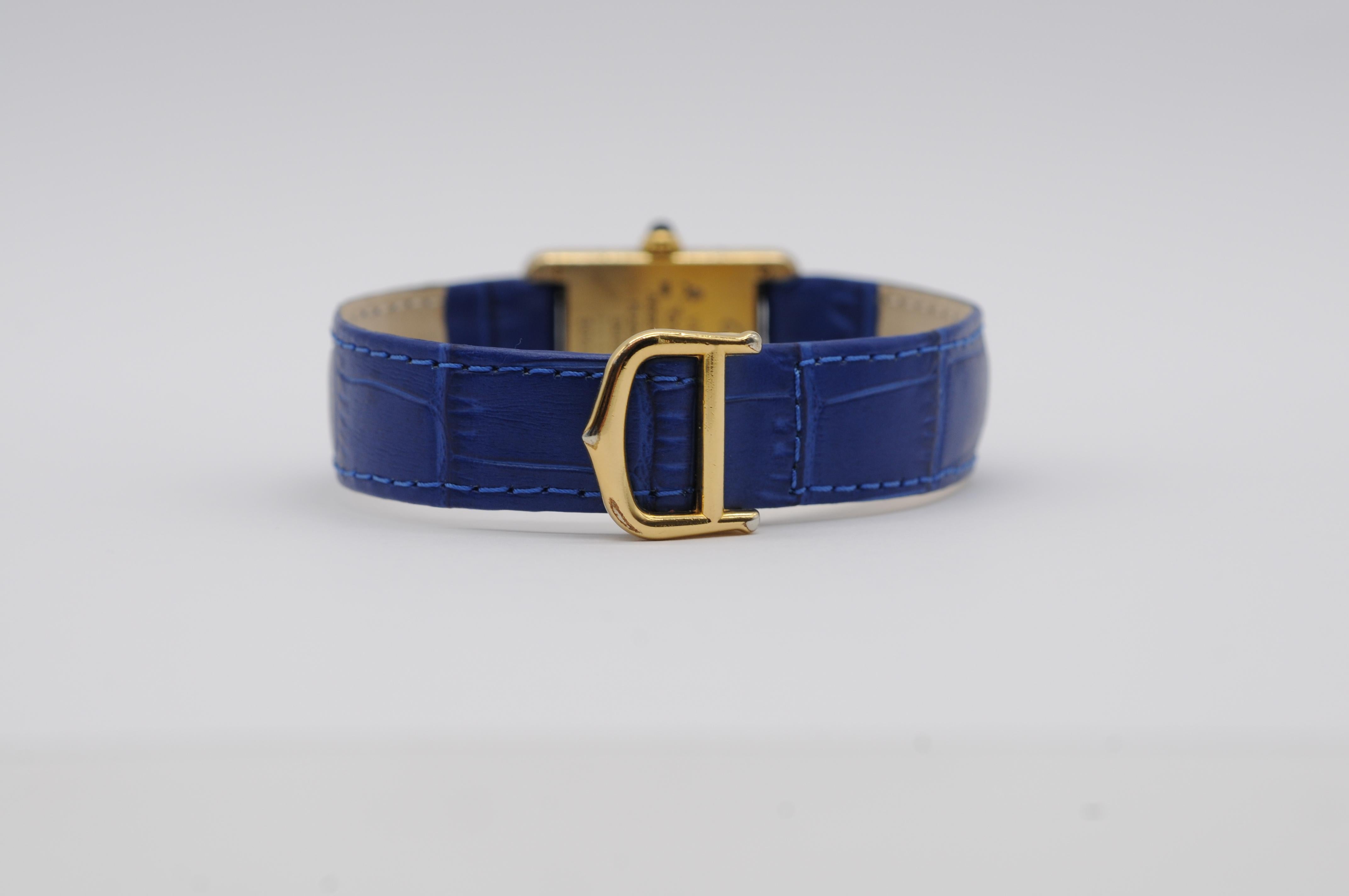 Cartier Tank Vermeil blue Argent Ref:5057001 2