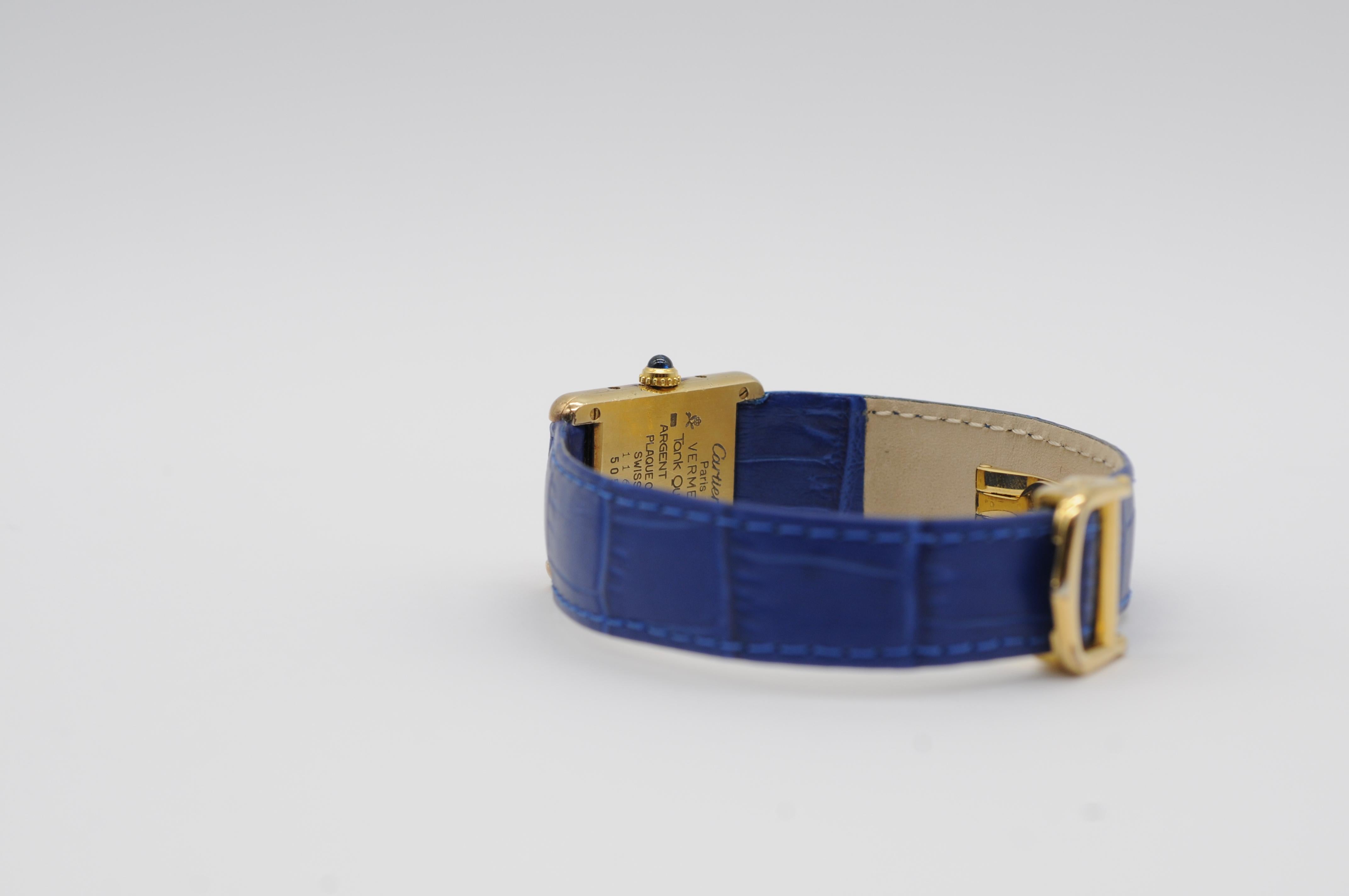 Cartier Tank Vermeil blue Argent Ref:5057001 1