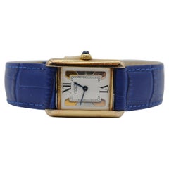 Cartier Tank Vermeil blue Argent Ref:5057001