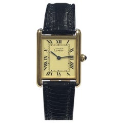 Cartier Tank Vermeil Classic Quartz Wrist Watch
