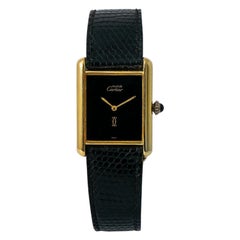 Cartier Tank Vermeil G20M, Black Dial, Certified and Warranty