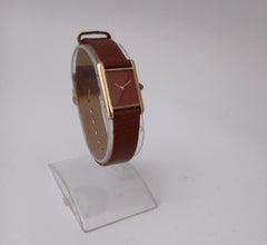 Cartier Tank Vermeil RARE Vintage 925 BORDEAUX Plated Red Dial Manual Watch
