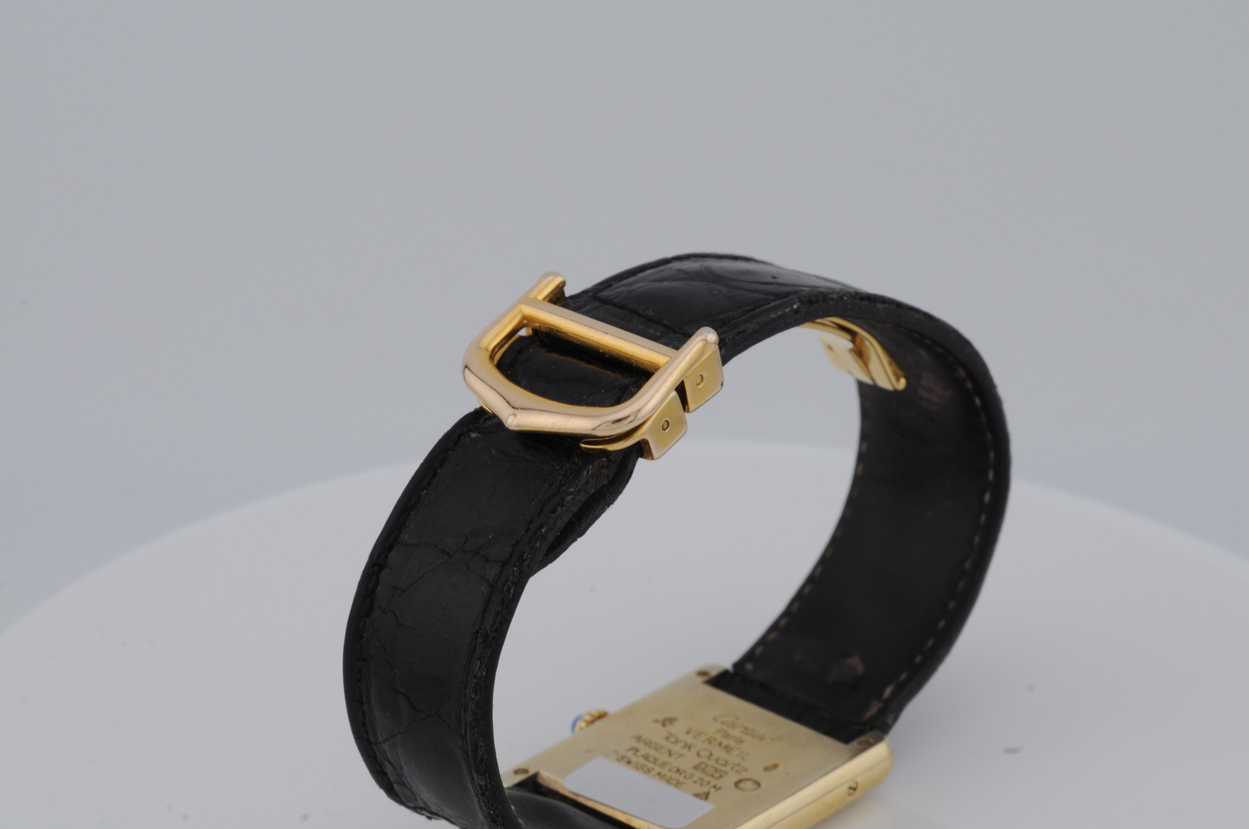 Cartier Tank Vermeil Ref. 590005 – Gold-Plated 925 Silver Quartz Watch 3