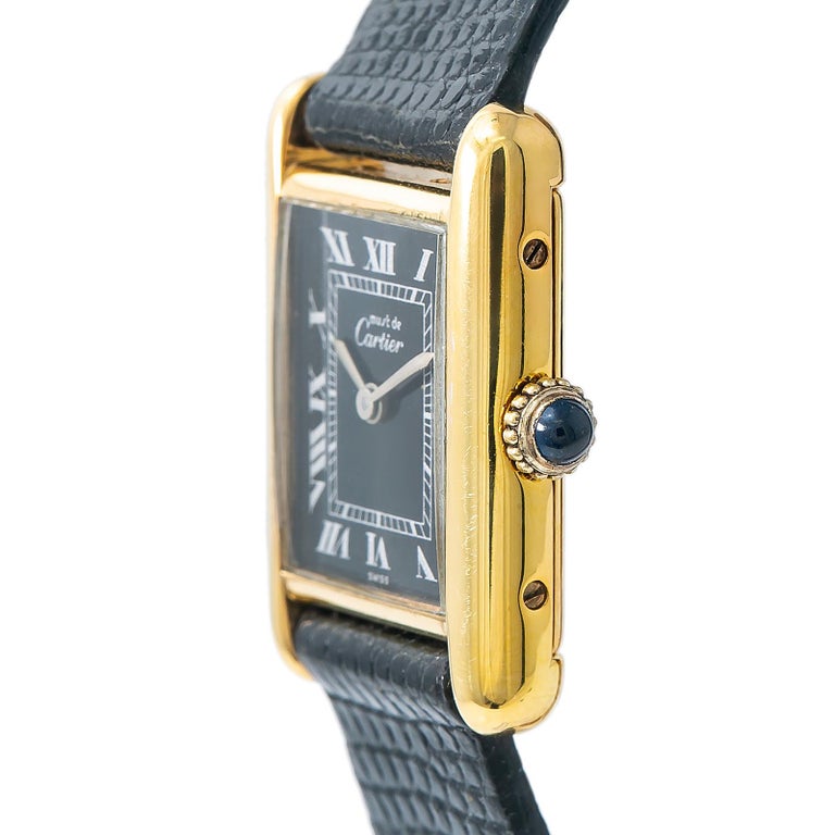 Cartier Tank Vermeil Vintage, 40 Millimeters Brown Dial, Certified and Warranty at 1stDibs
