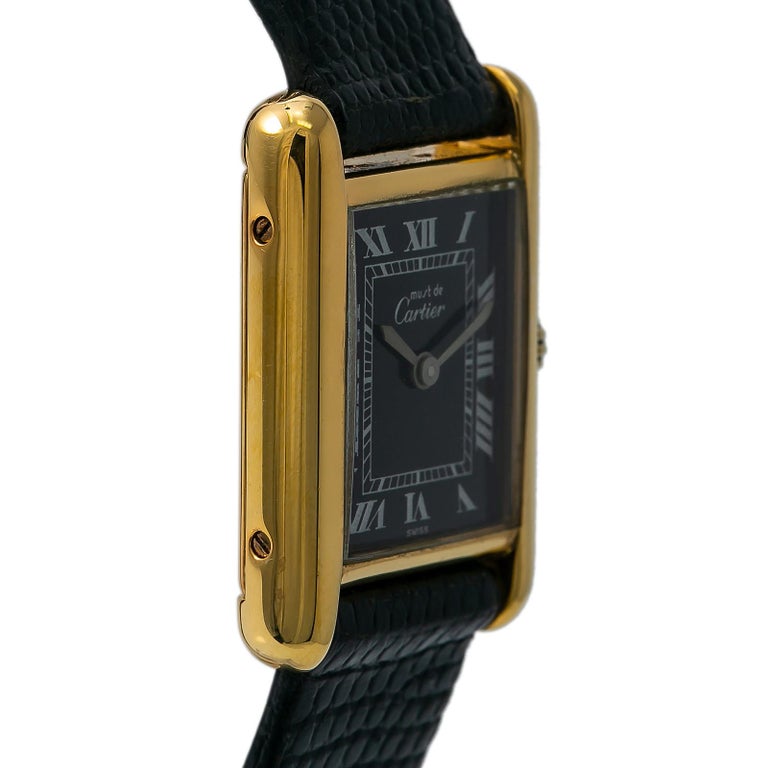 Cartier Tank Vermeil Vintage, 40 Millimeters Brown Dial, Certified and Warranty at 1stDibs