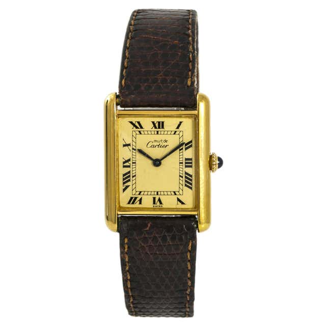 Cartier Tank Vermeil Women’s Hand Winding 925 Gold-Plated Watch at ...