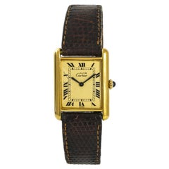 Cartier Tank Vermeil Women’s Hand Winding 925 Gold-Plated Watch