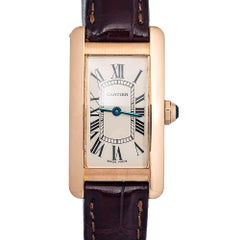 Cartier Tank W2607456 Card 18k RG Quartz Silver Dial Women Watch 19mm