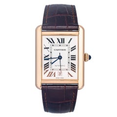 Cartier Tank W5200026 Herrenuhr aus 18 Karat Roségold mit silbernem Zifferblatt und Automatikwerk, 31 mm