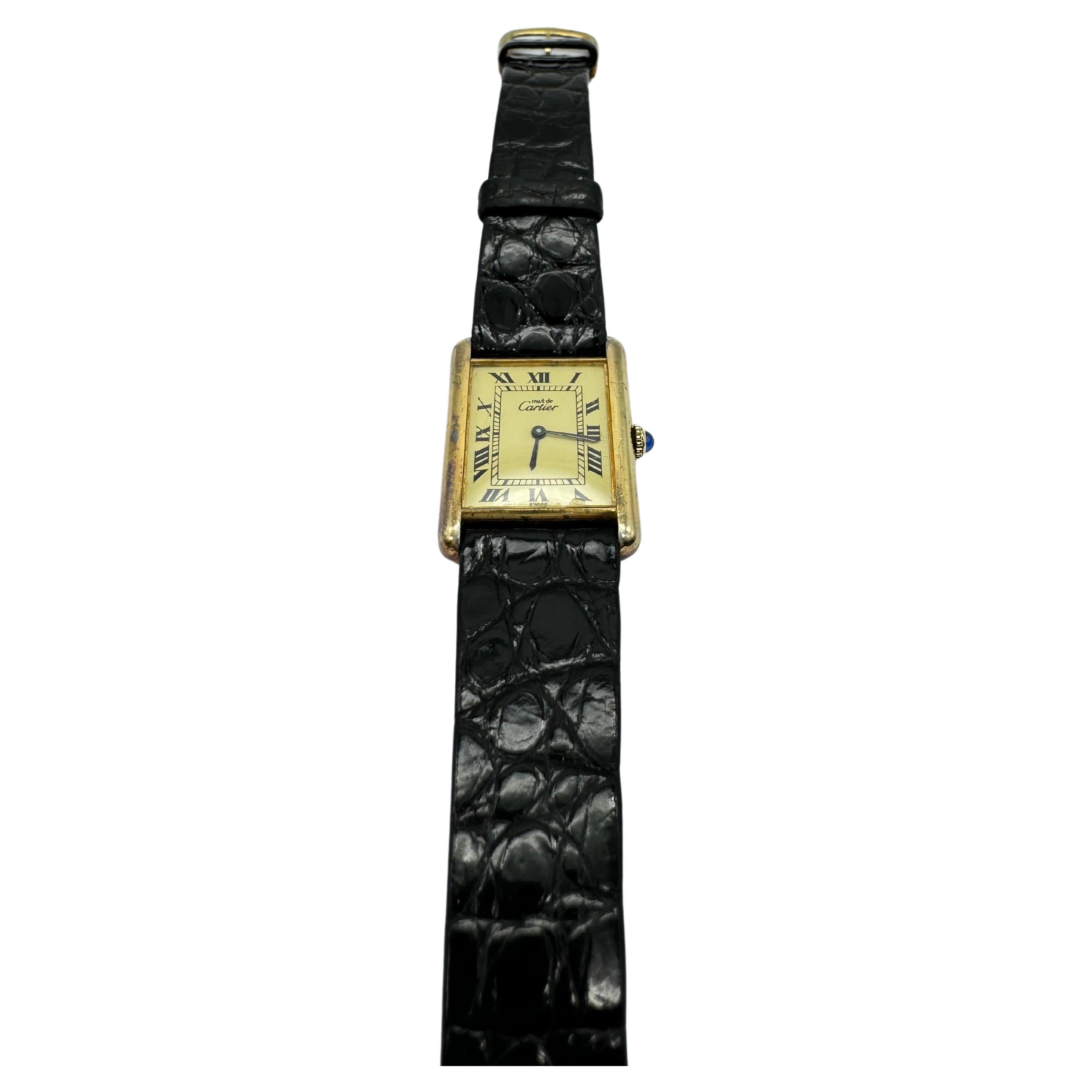 Cartier Tank watch argent 25x31mm Manual Wind In Good Condition In Berlin, BE