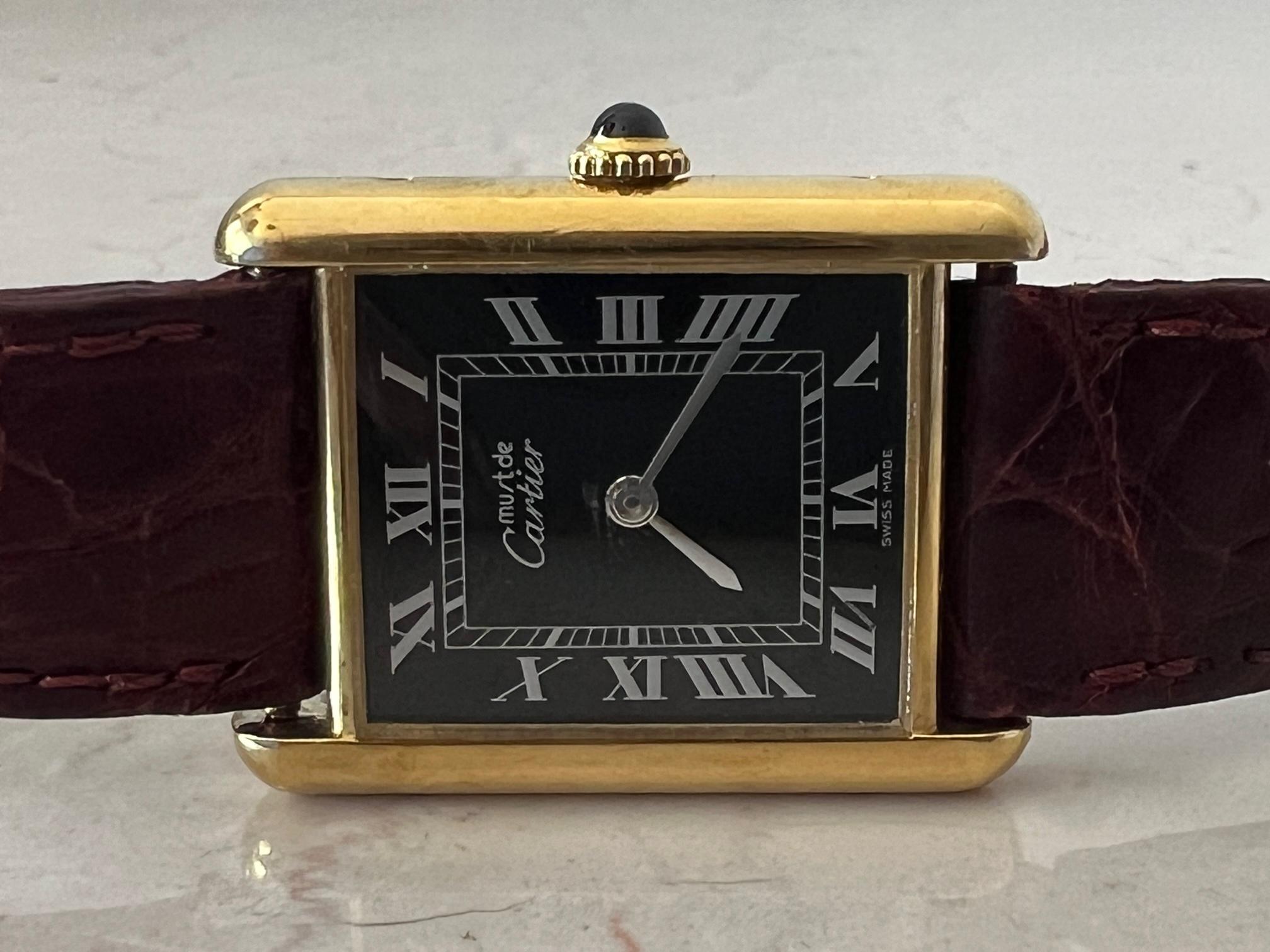 Cartier, Tank-Uhr, ca. 1980er-Jahre  (Cabochon) im Angebot