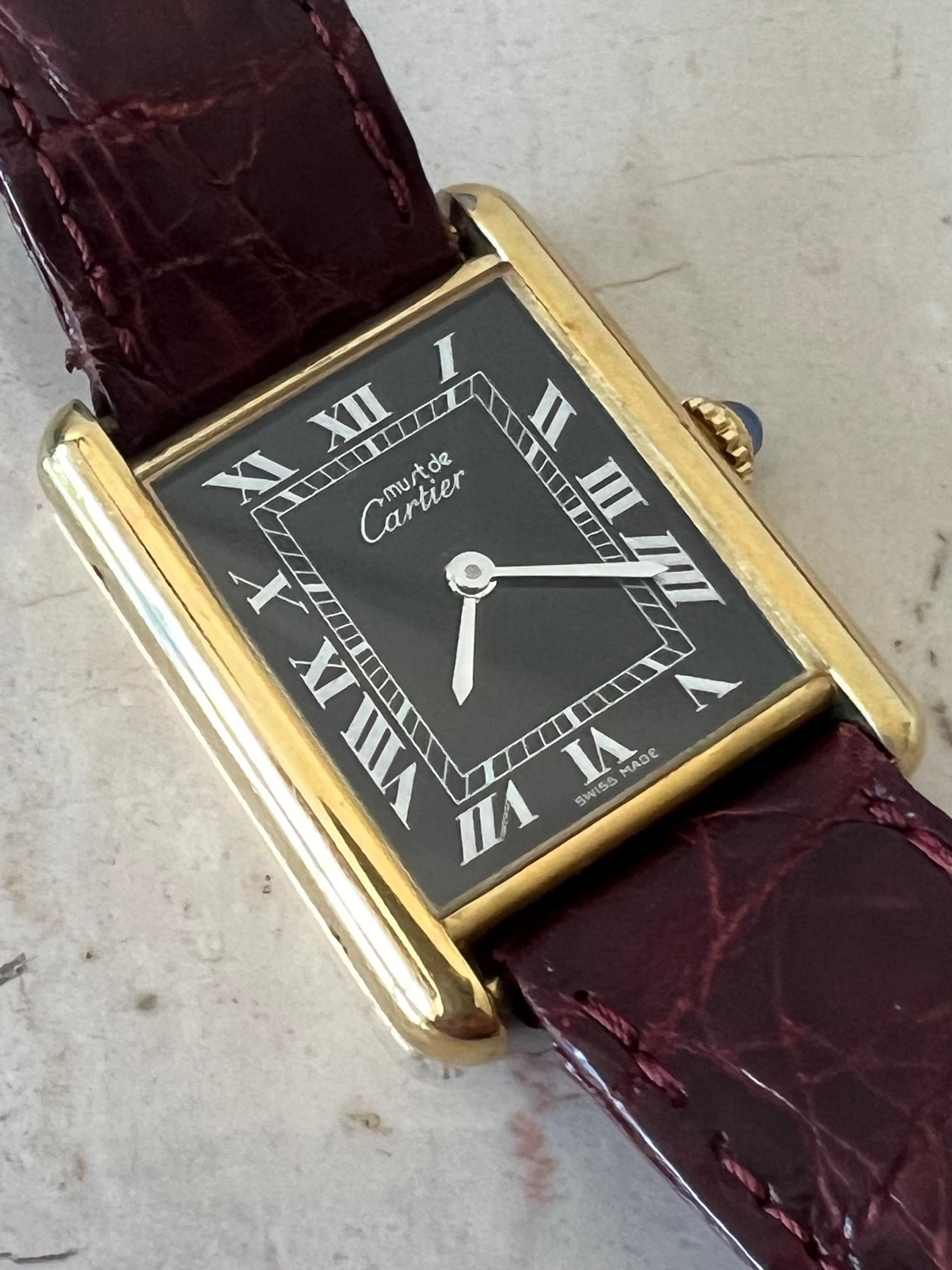 Women's or Men's Cartier Tank Watch, circa 1980s  For Sale