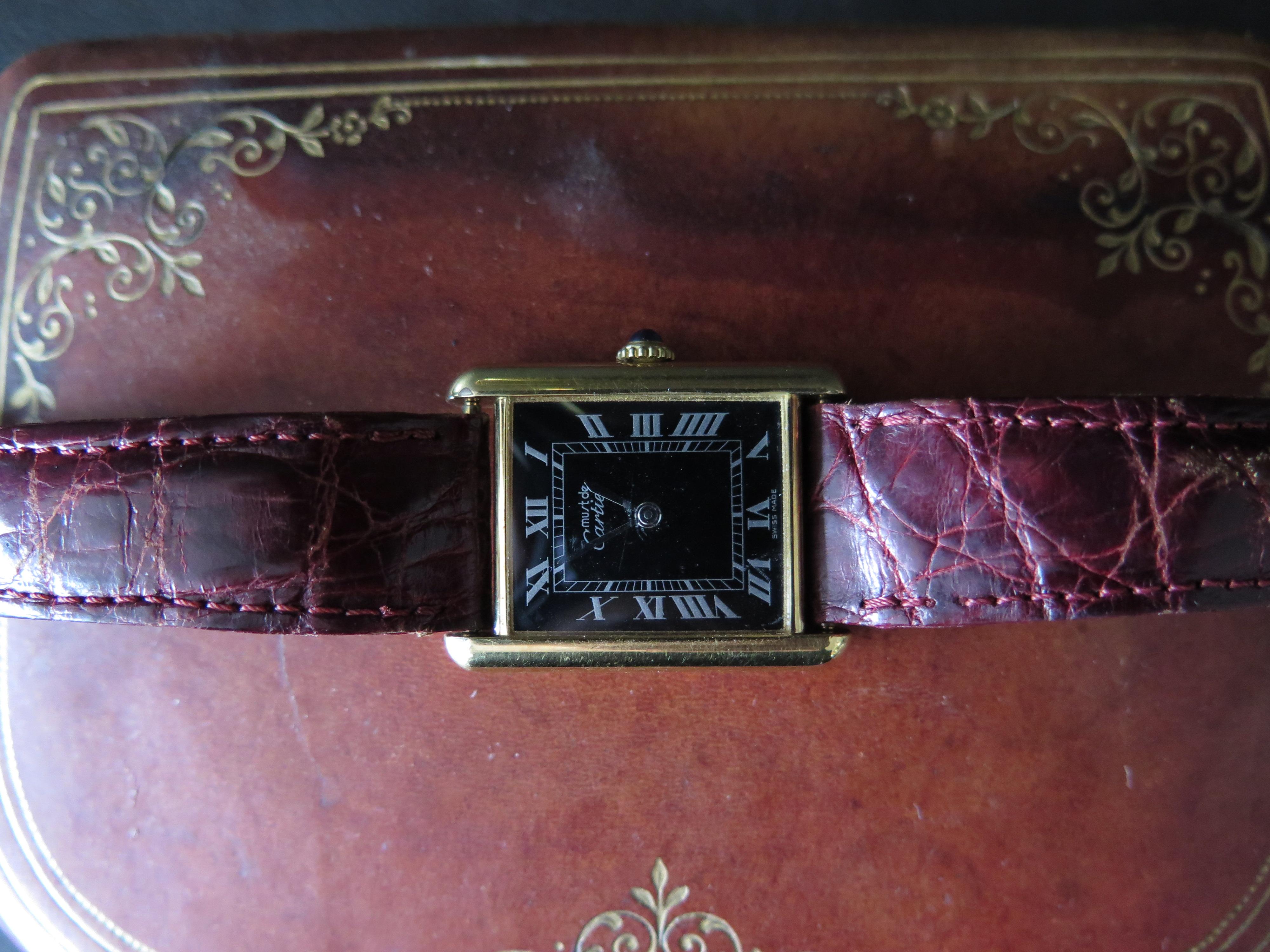 Reloj Cartier Tank, hacia la década de 1980  en venta 2