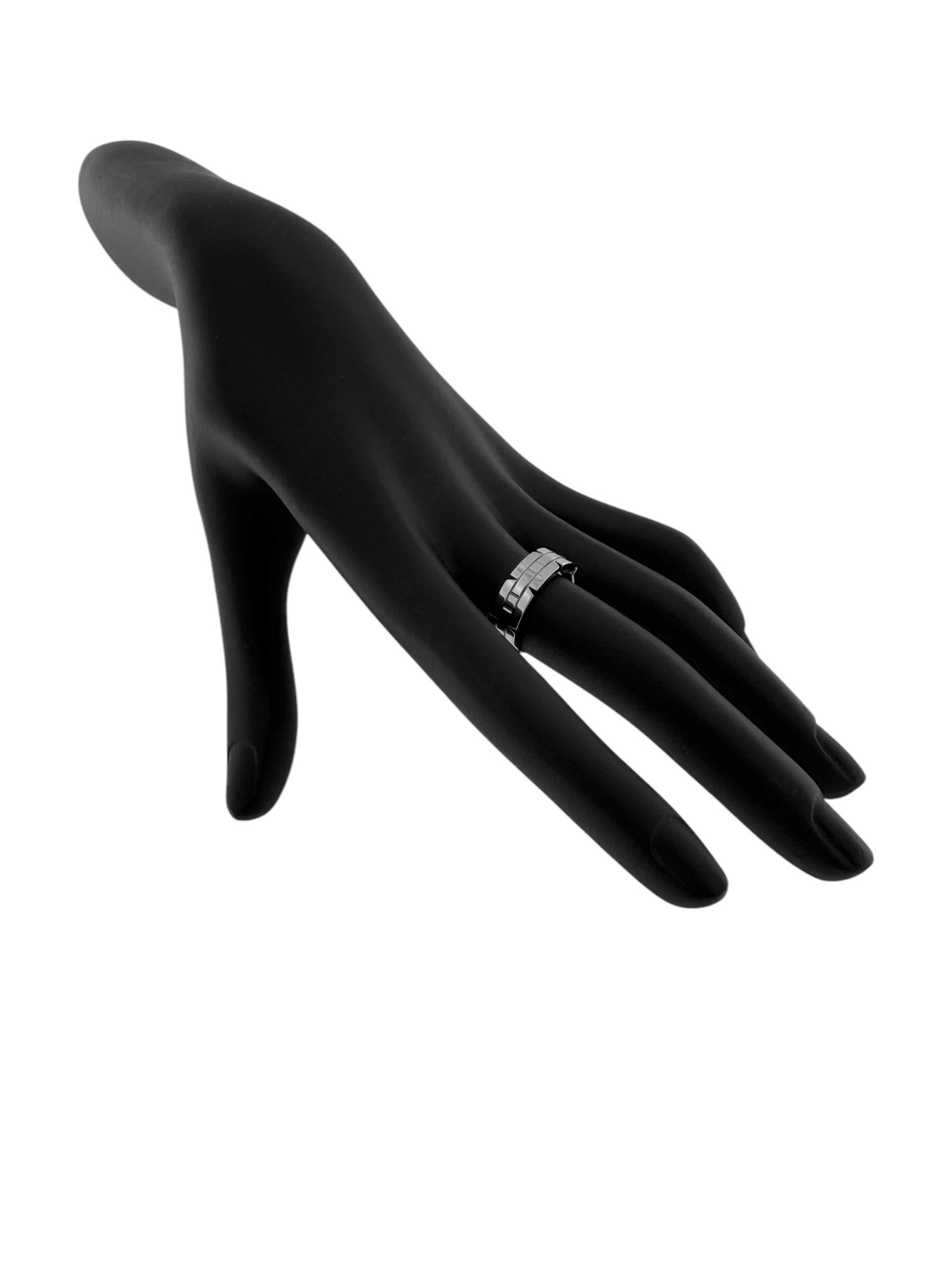 Cartier Tank White Gold Band Ring For Sale 5