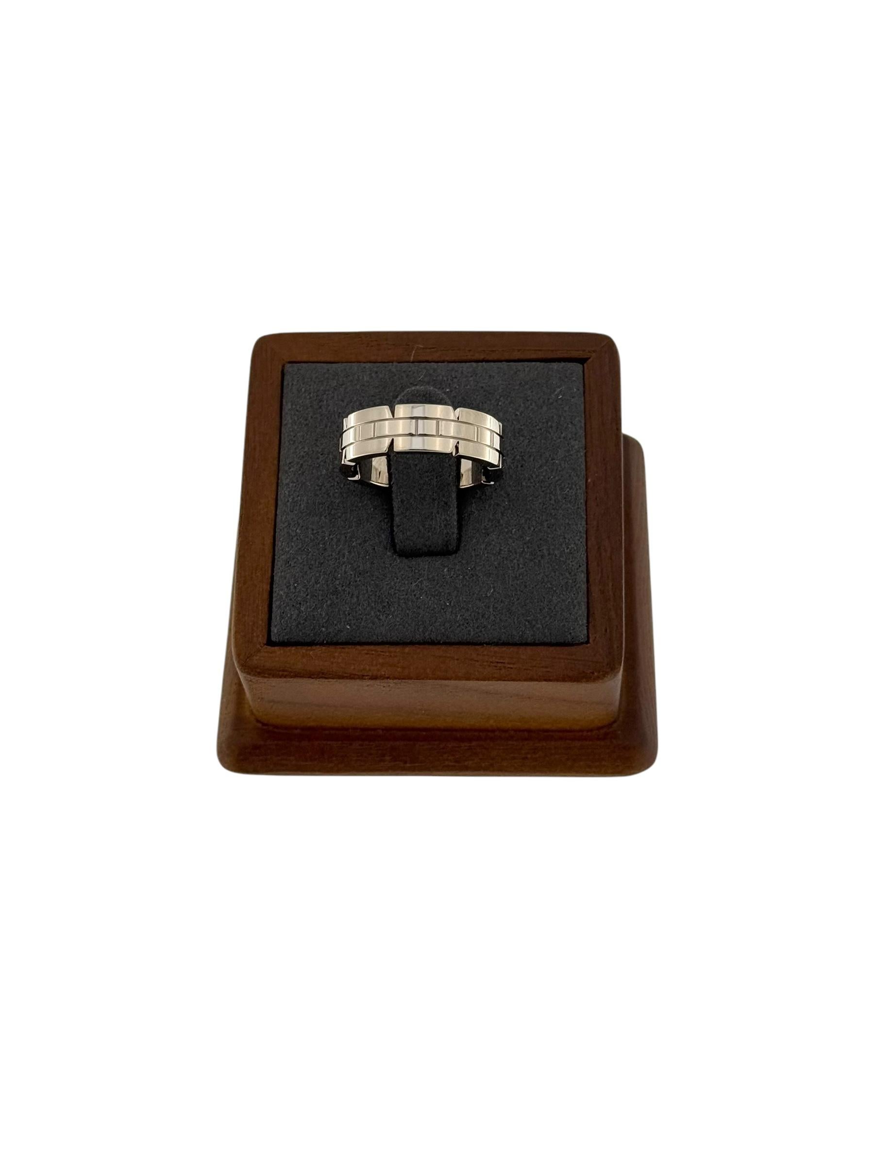 Cartier Tank White Gold Band Ring For Sale 3