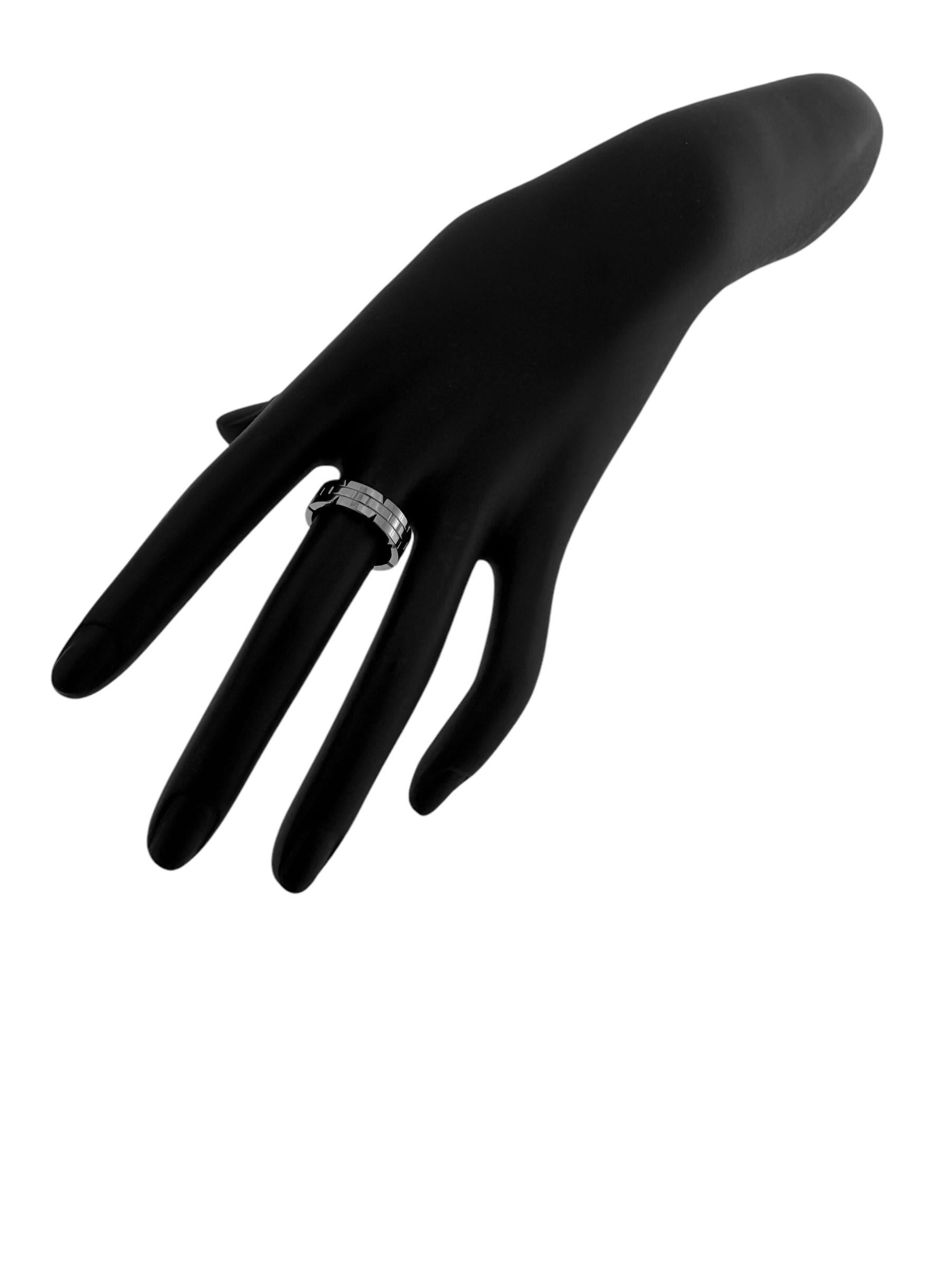 Cartier Tank White Gold Band Ring For Sale 4