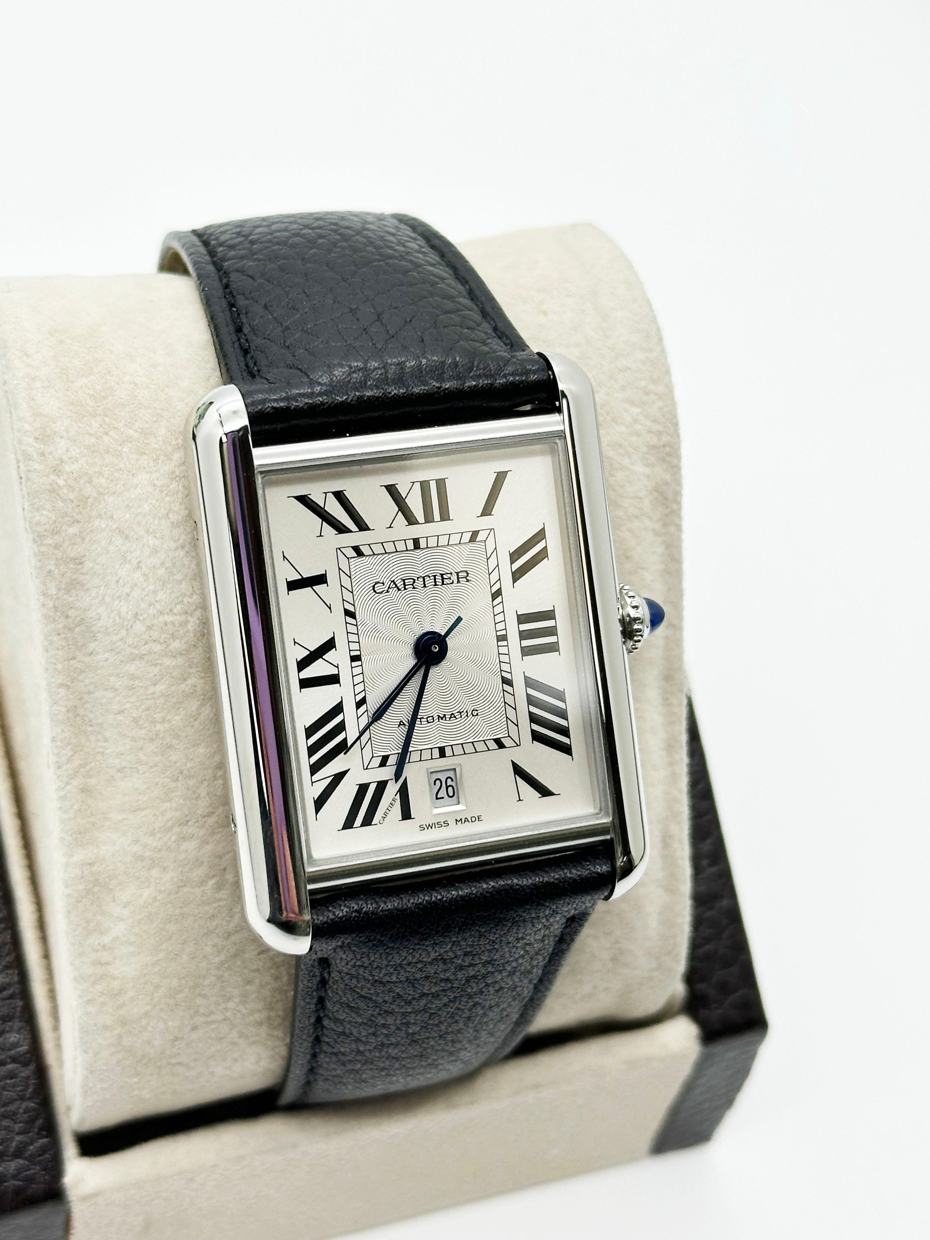 Cartier Tank XL WSTA0040 Ref 4342 Stainless Steel Box Paper 2021 In Excellent Condition In San Diego, CA
