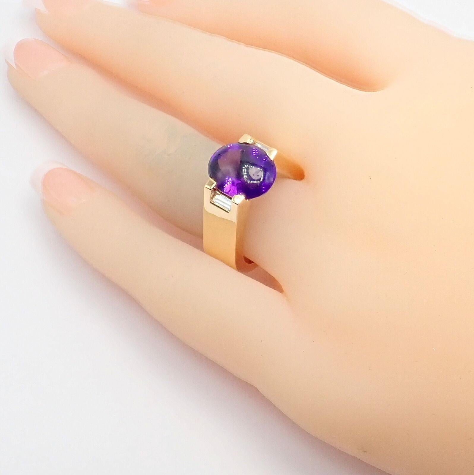 Cartier Tankissi Diamond Large Amethyst Yellow Gold Ring 1