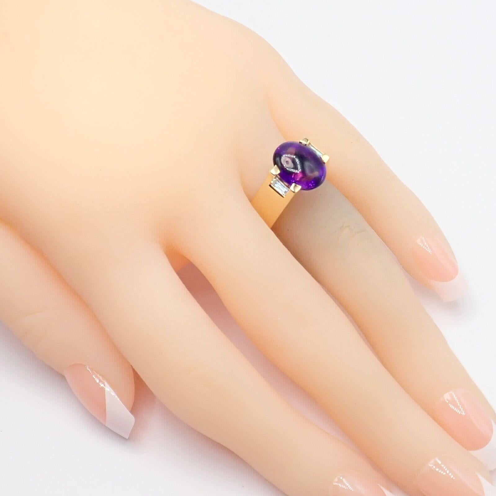 Cartier Tankissi Diamond Large Amethyst Yellow Gold Ring 3