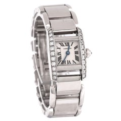 Cartier Tankissime Quartz Watch White Gold with Diamond Bezel 16