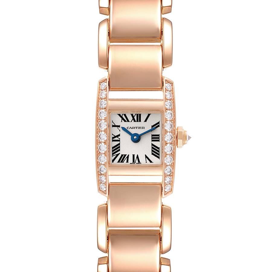 Cartier Tankissime Silver Dial Rose Gold Diamond Ladies Watch W650048H