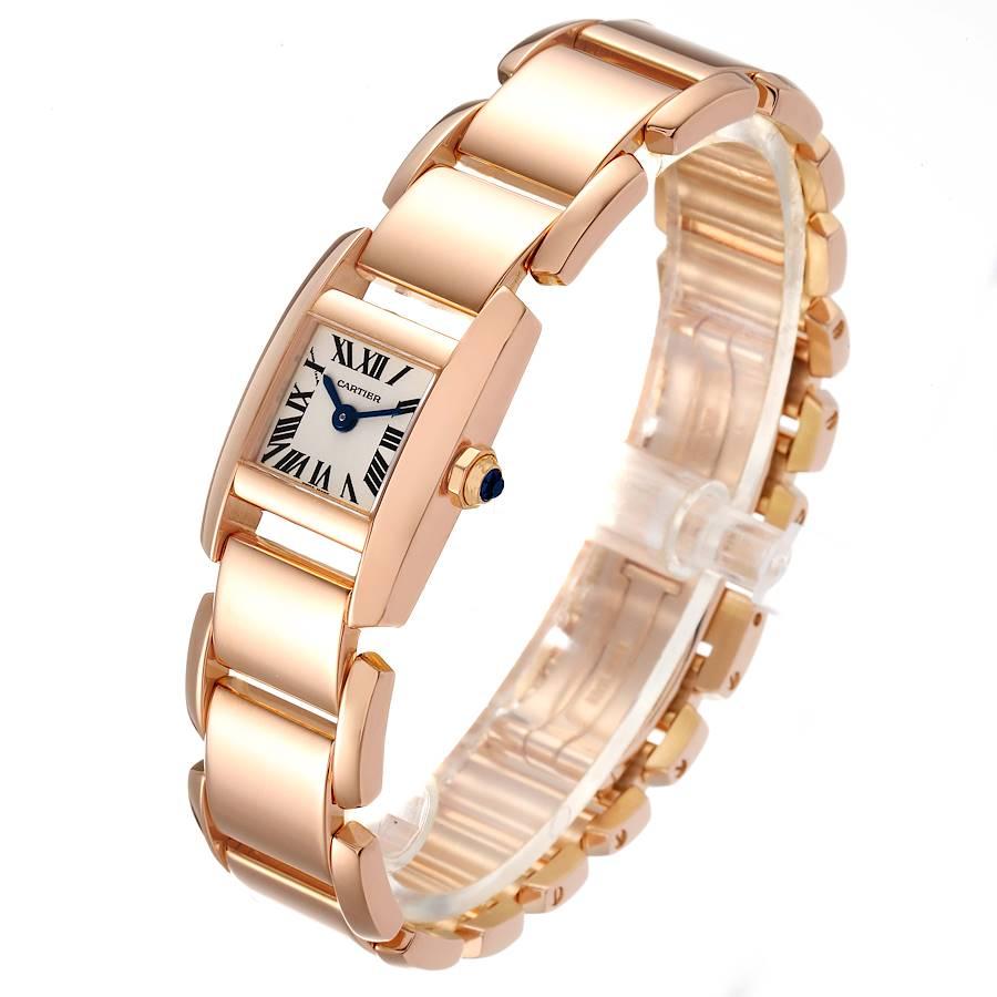 Women's Cartier Tankissime Silver Dial Rose Gold Ladies Watch W650018H Box Papers