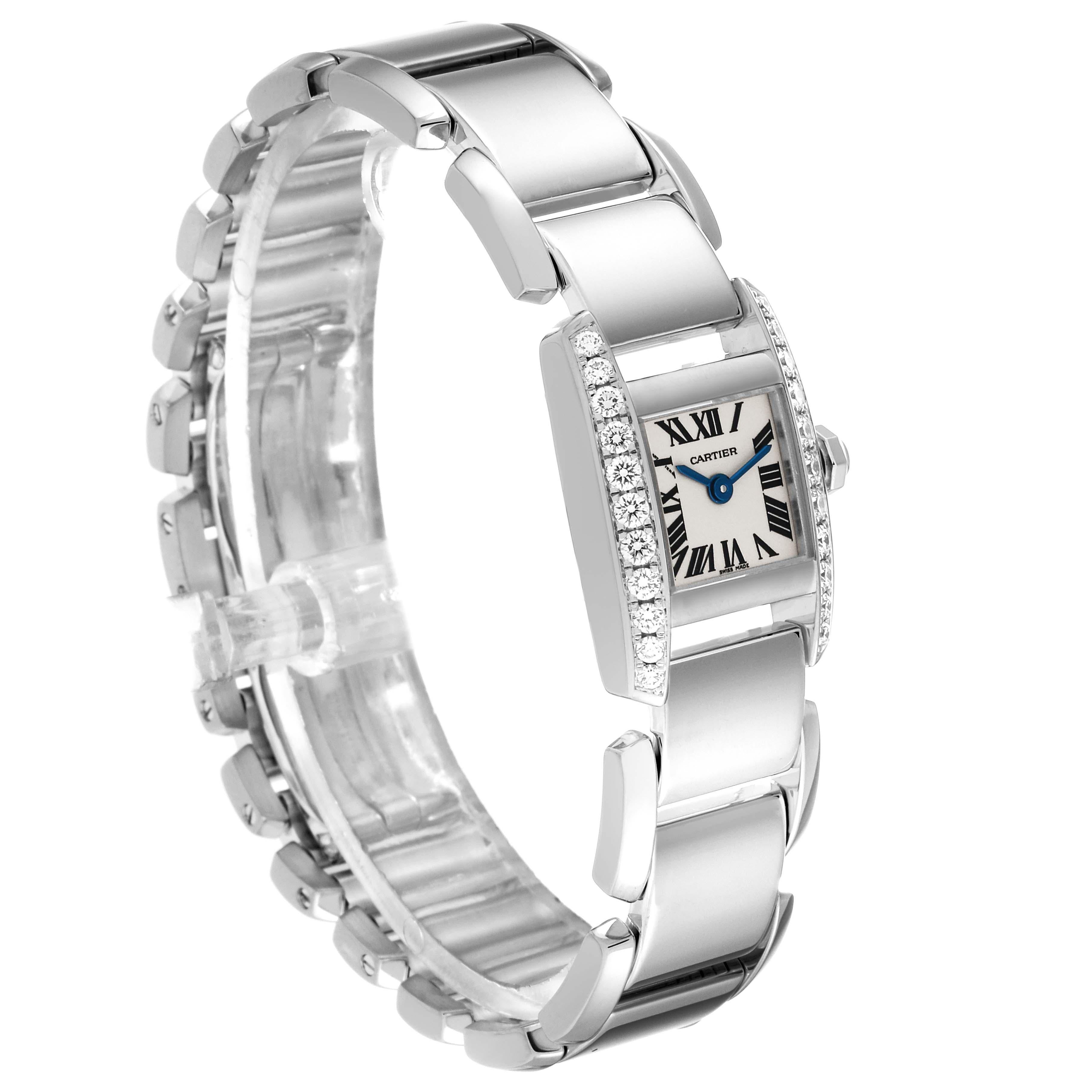 Cartier Tankissime Silver Dial White Gold Diamond Ladies Watch WE70069H In Excellent Condition For Sale In Atlanta, GA