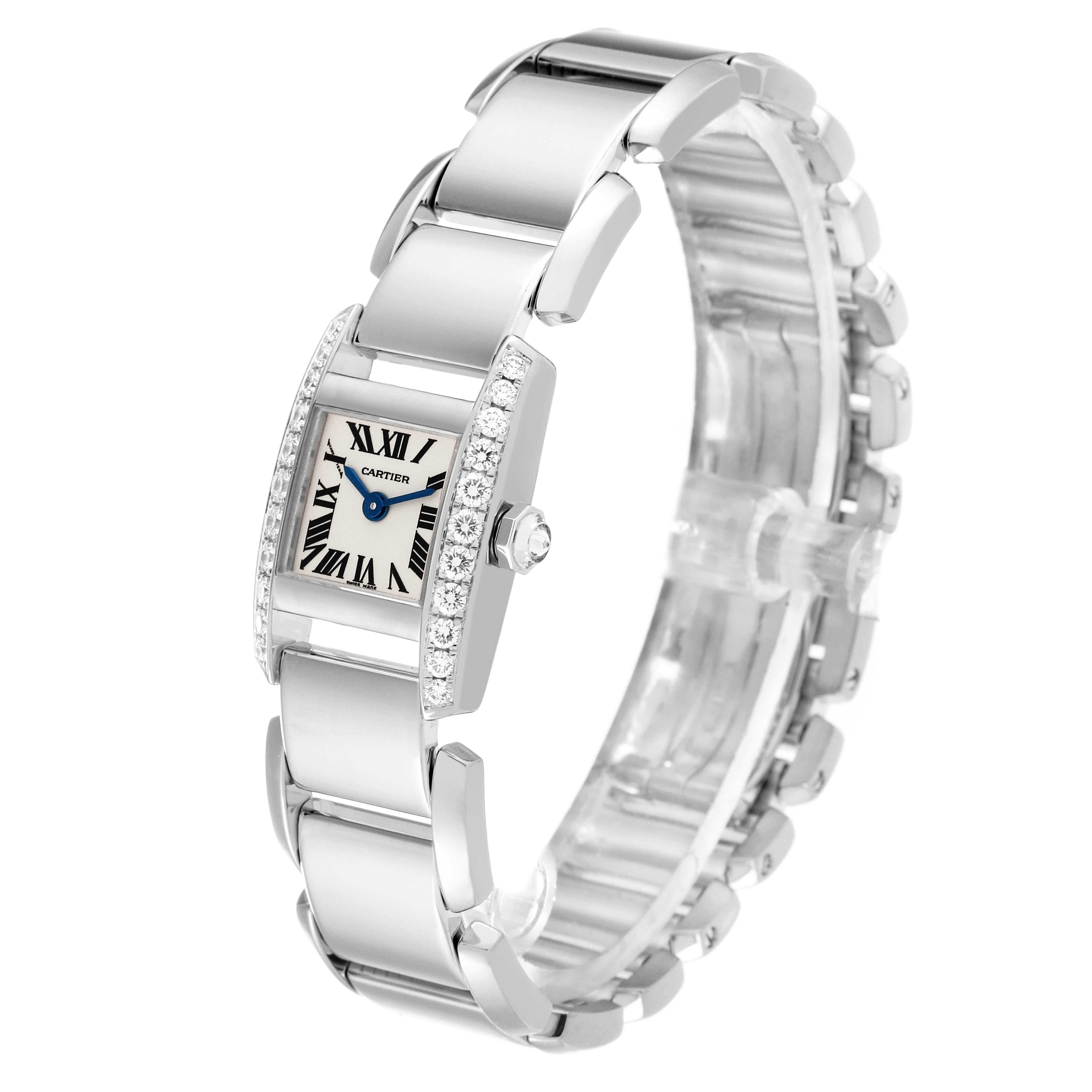Women's Cartier Tankissime Silver Dial White Gold Diamond Ladies Watch WE70069H For Sale