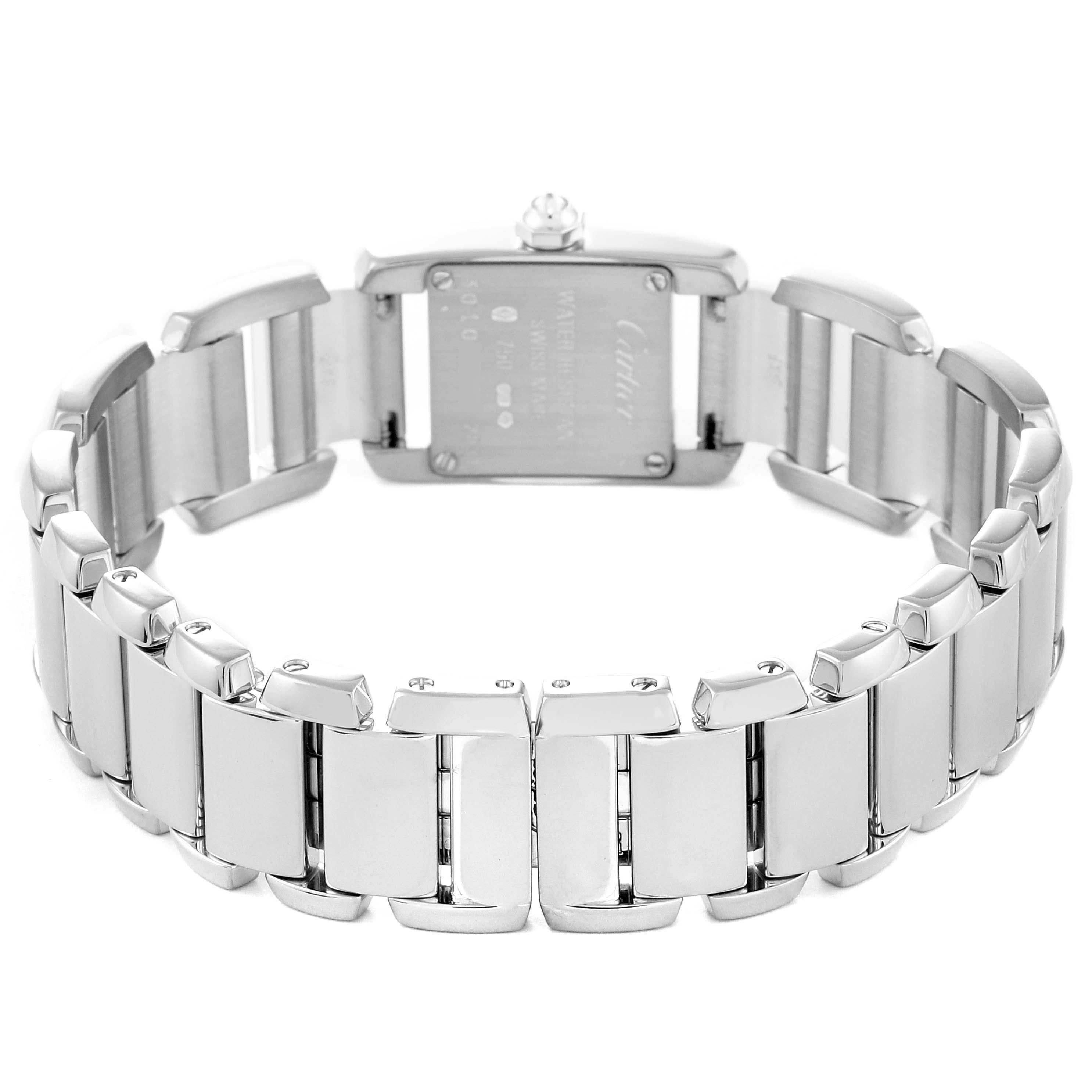 Cartier Tankissime Silver Dial White Gold Diamond Ladies Watch WE70069H For Sale 2
