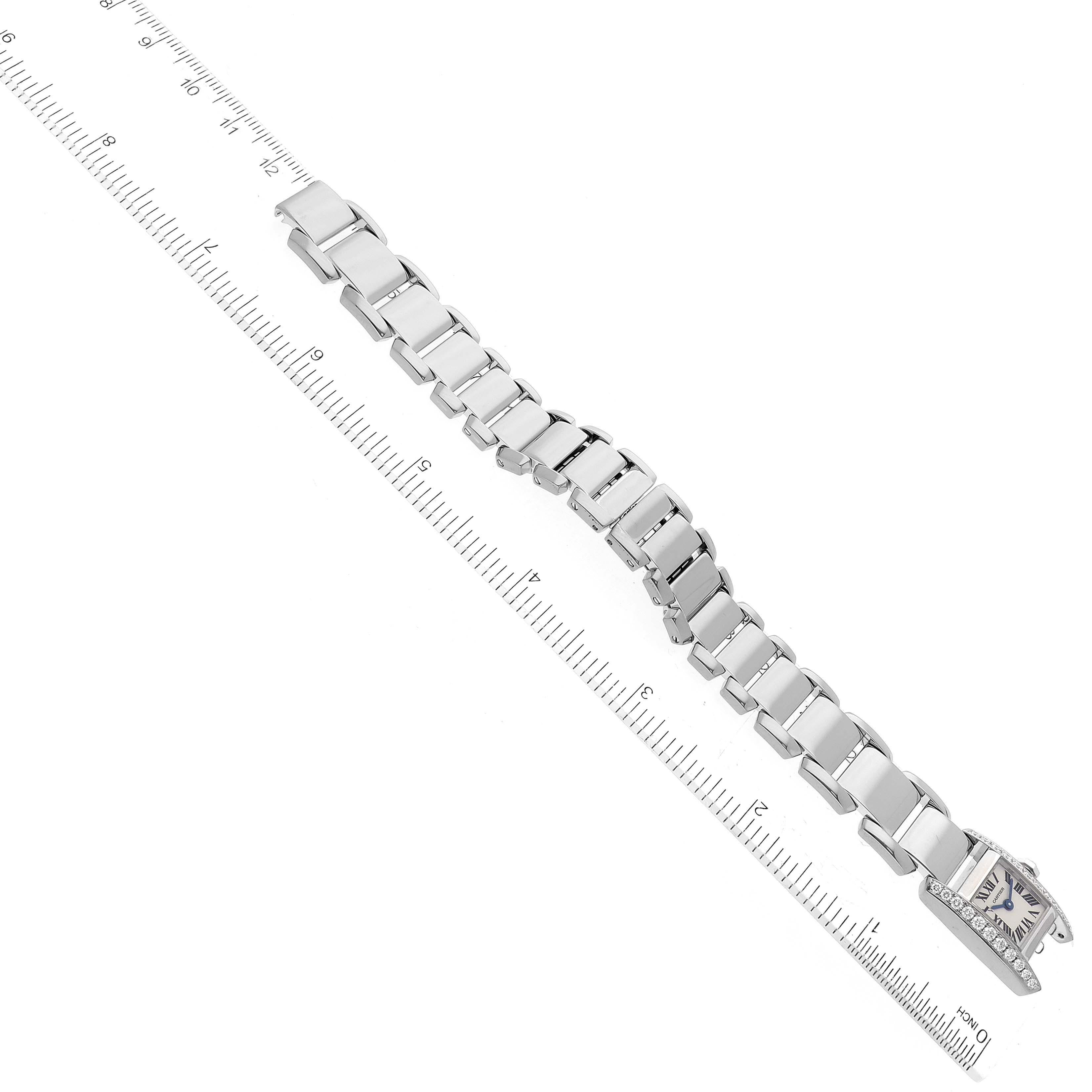 Cartier Tankissime Silver Dial White Gold Diamond Ladies Watch WE70069H For Sale 3
