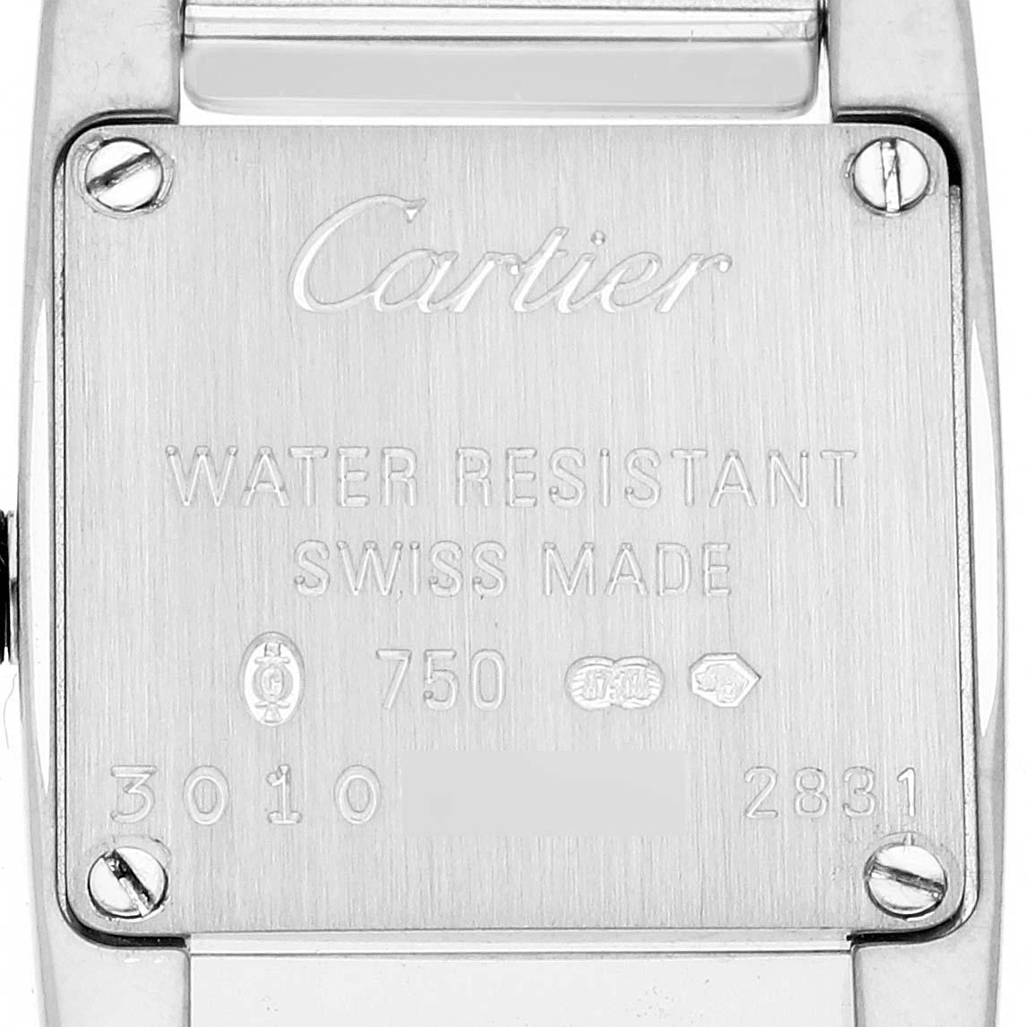 Cartier Tankissime Silver Dial White Gold Diamond Ladies Watch WE70069H For Sale 4
