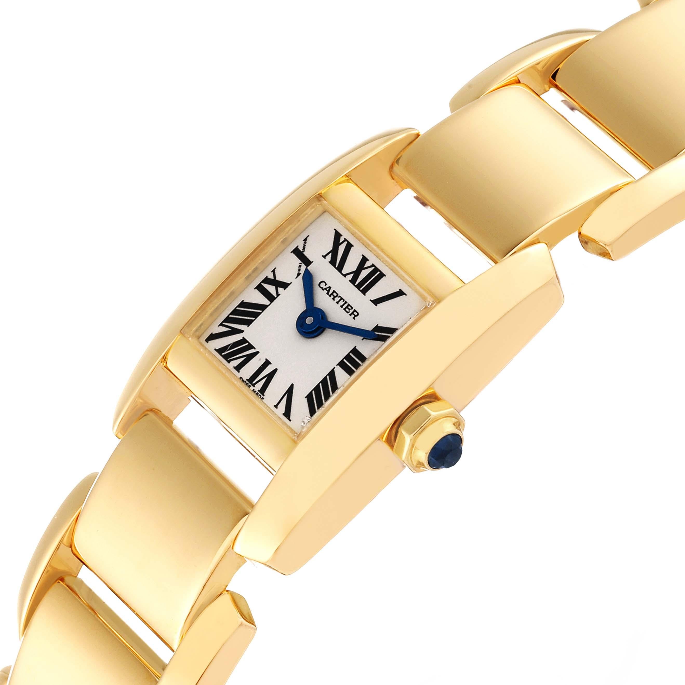 Women's Cartier Tankissime Silver Dial Yellow Gold Ladies Watch W650037H