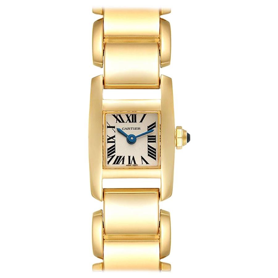 Cartier Tankissime Small Yellow Gold Ladies Watch W650048H Box Papers For Sale
