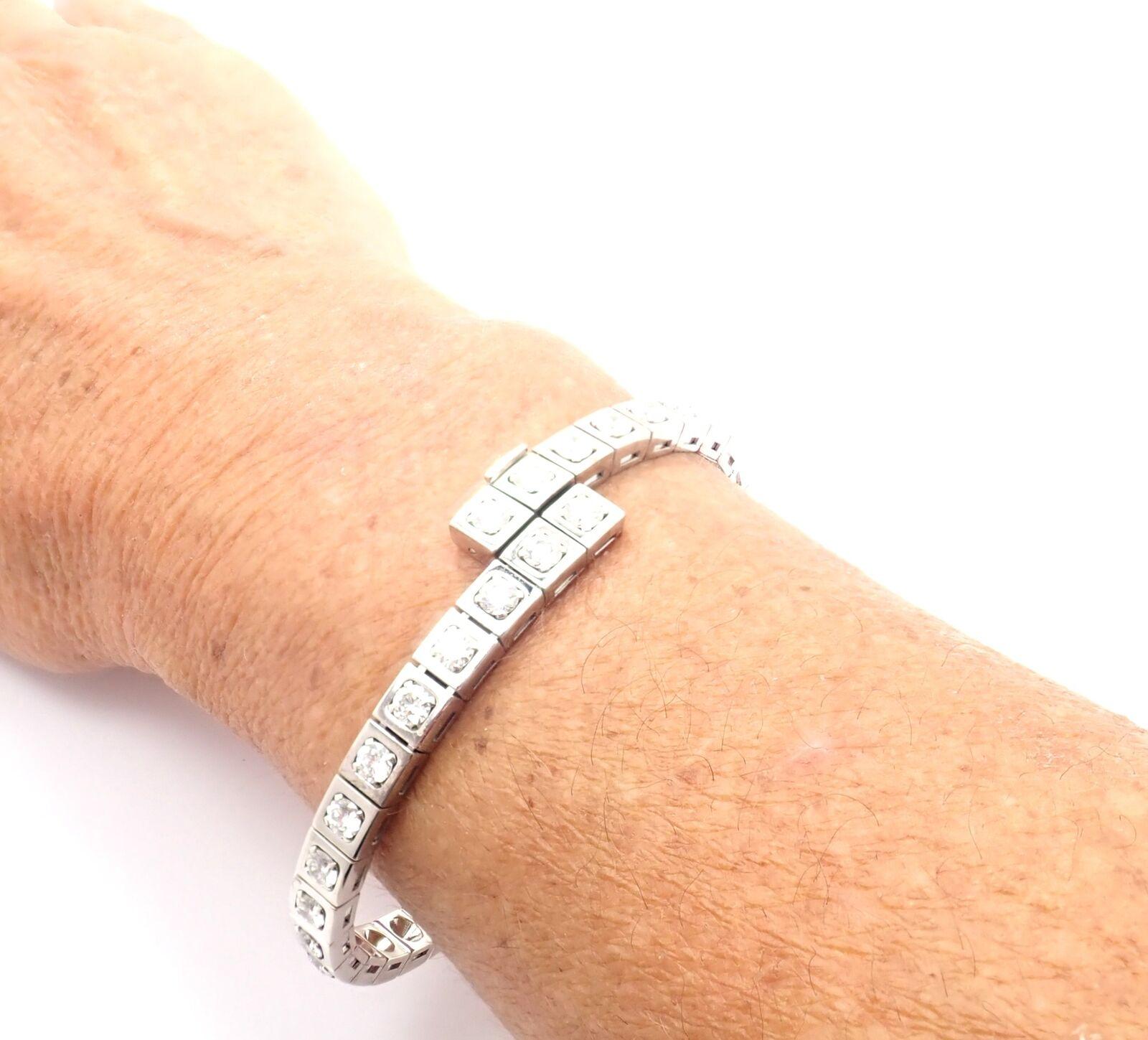 Cartier Bracelet jonc tennis Tectonique en or blanc et diamants en vente 3