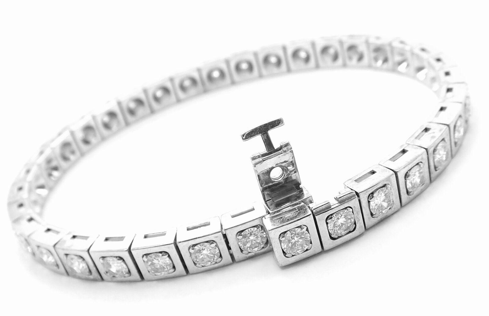 Cartier Tectonique Diamond Tennis White Gold Bangle Bracelet In Excellent Condition For Sale In Holland, PA