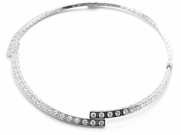 Cartier Tectonique Diamond Tennis White Gold Necklace For Sale at