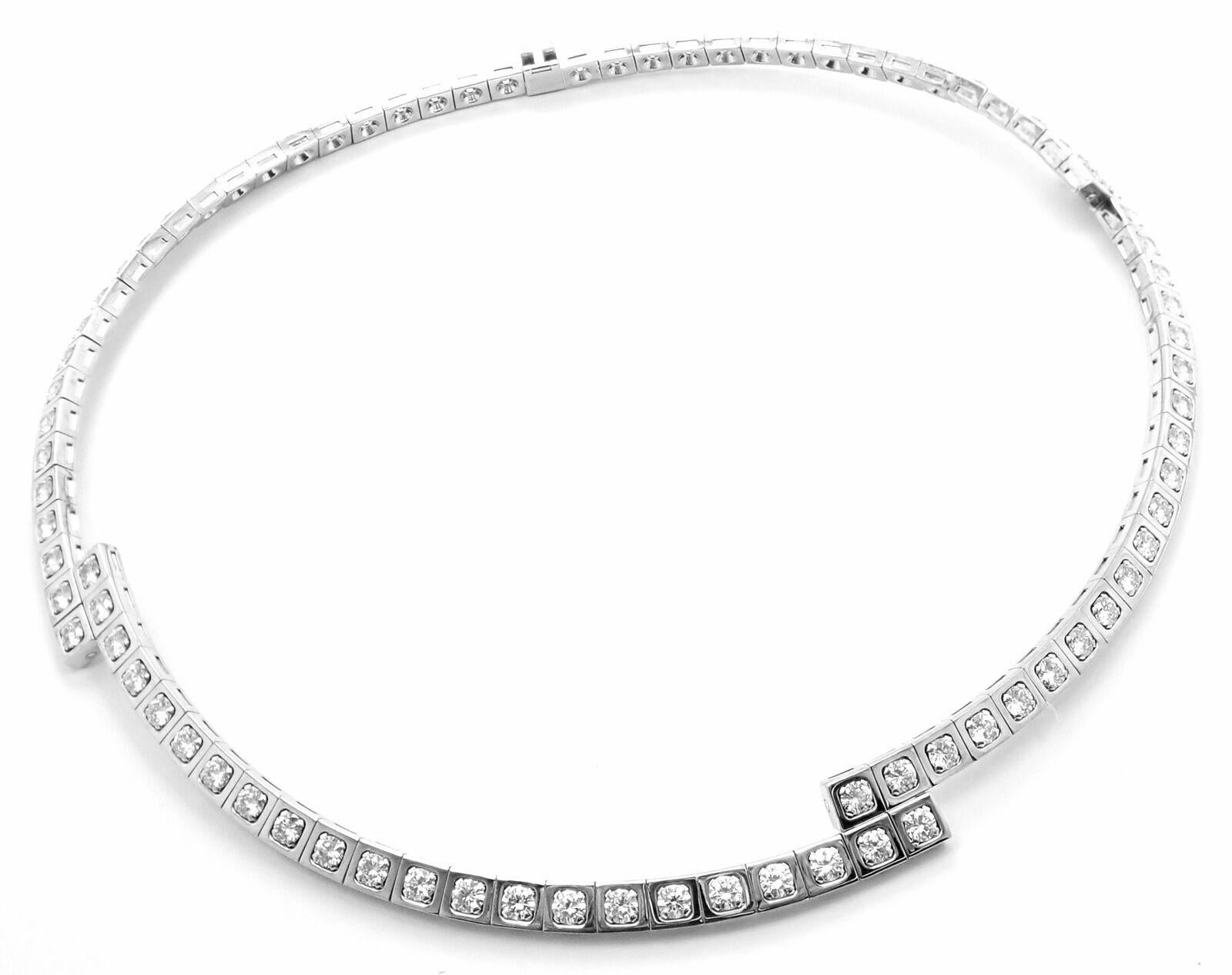 Cartier Tectonique Diamond Tennis White Gold Necklace For Sale 1