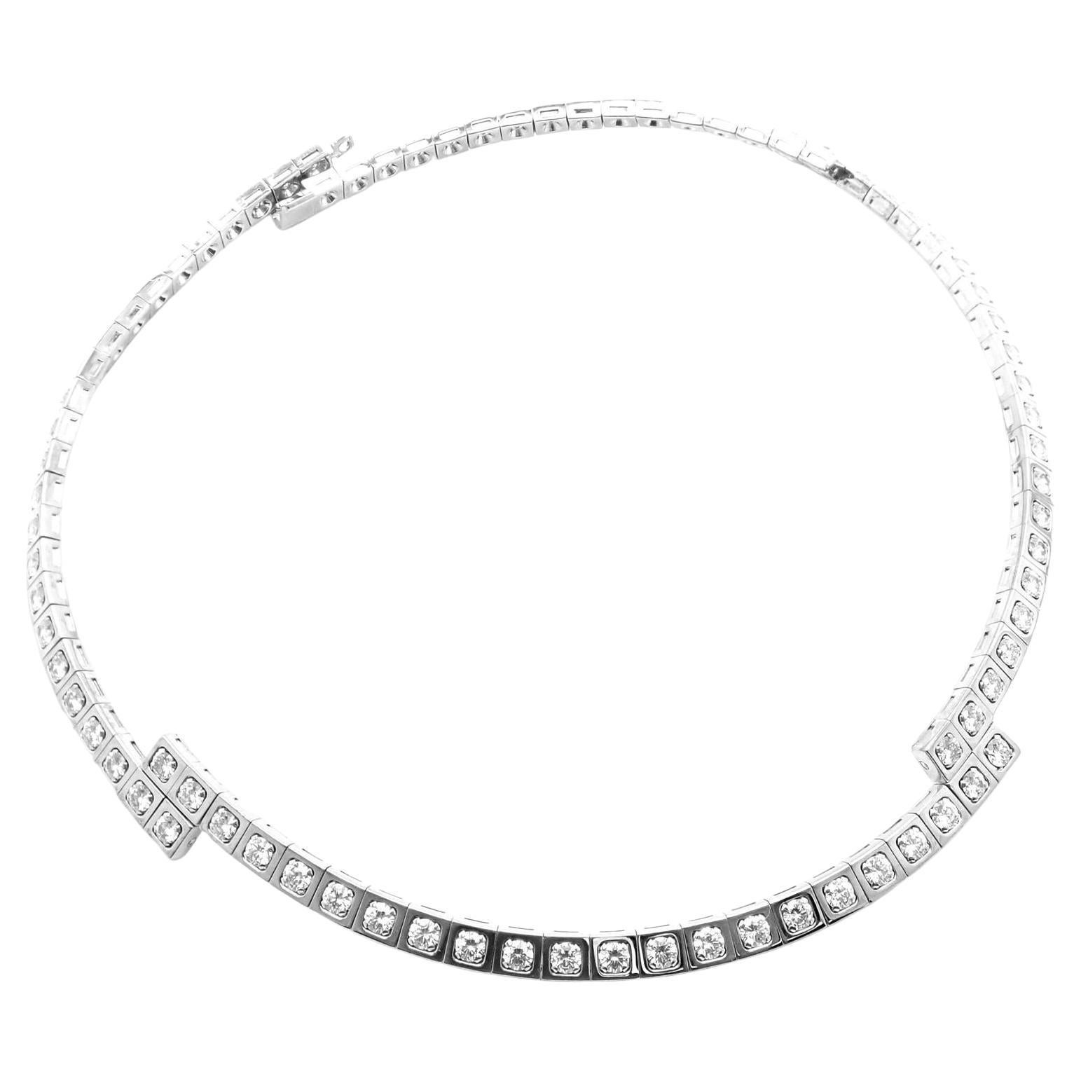 Cartier Tectonique Diamond Tennis White Gold Necklace For Sale