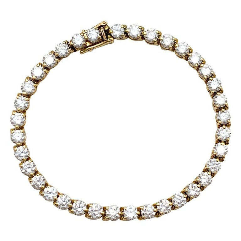 Cartier Tennis Bracelet, Yellow Gold and Diamonds For Sale ...
