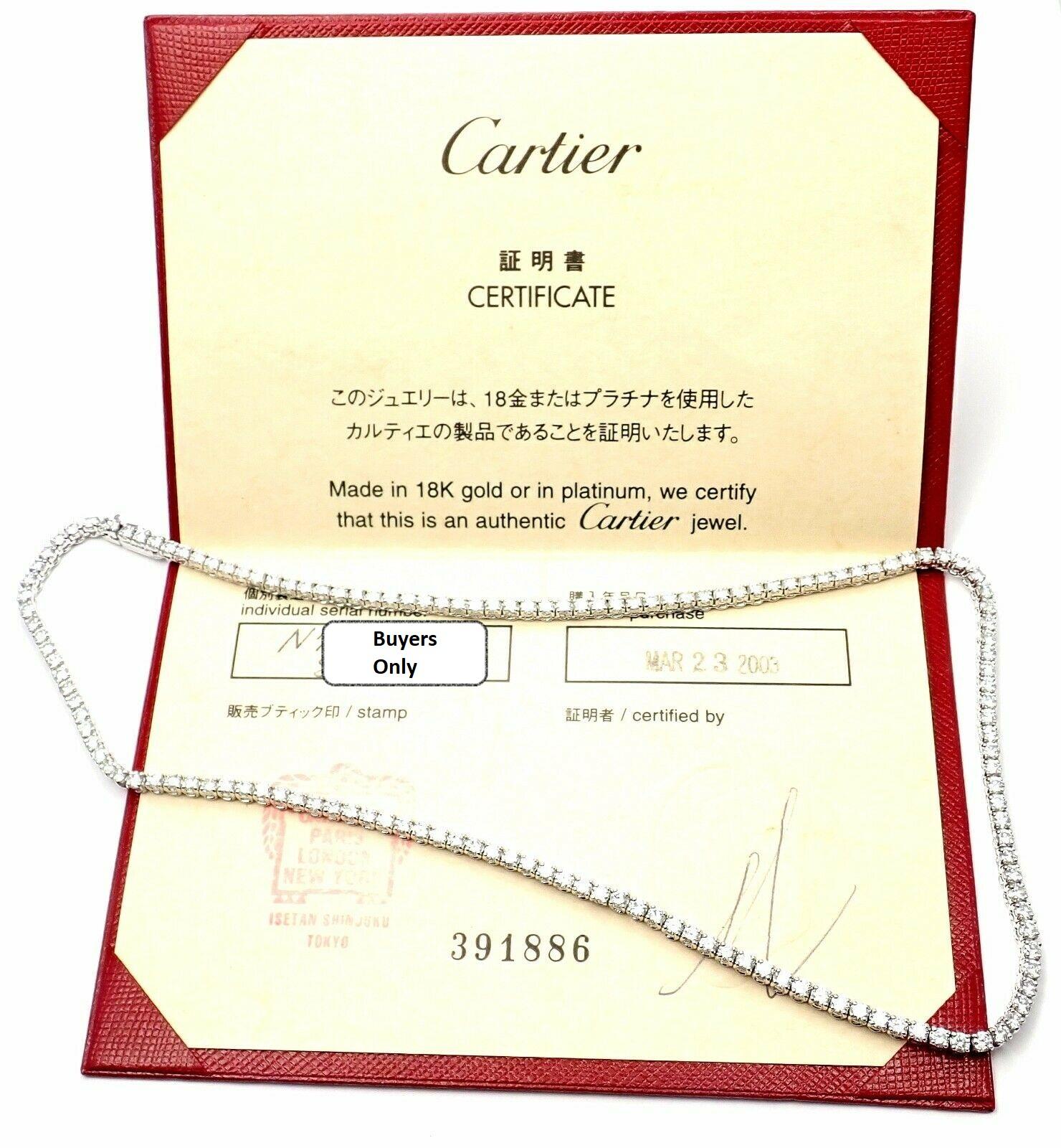 Cartier Tennis Line Diamond White Gold Necklace 4