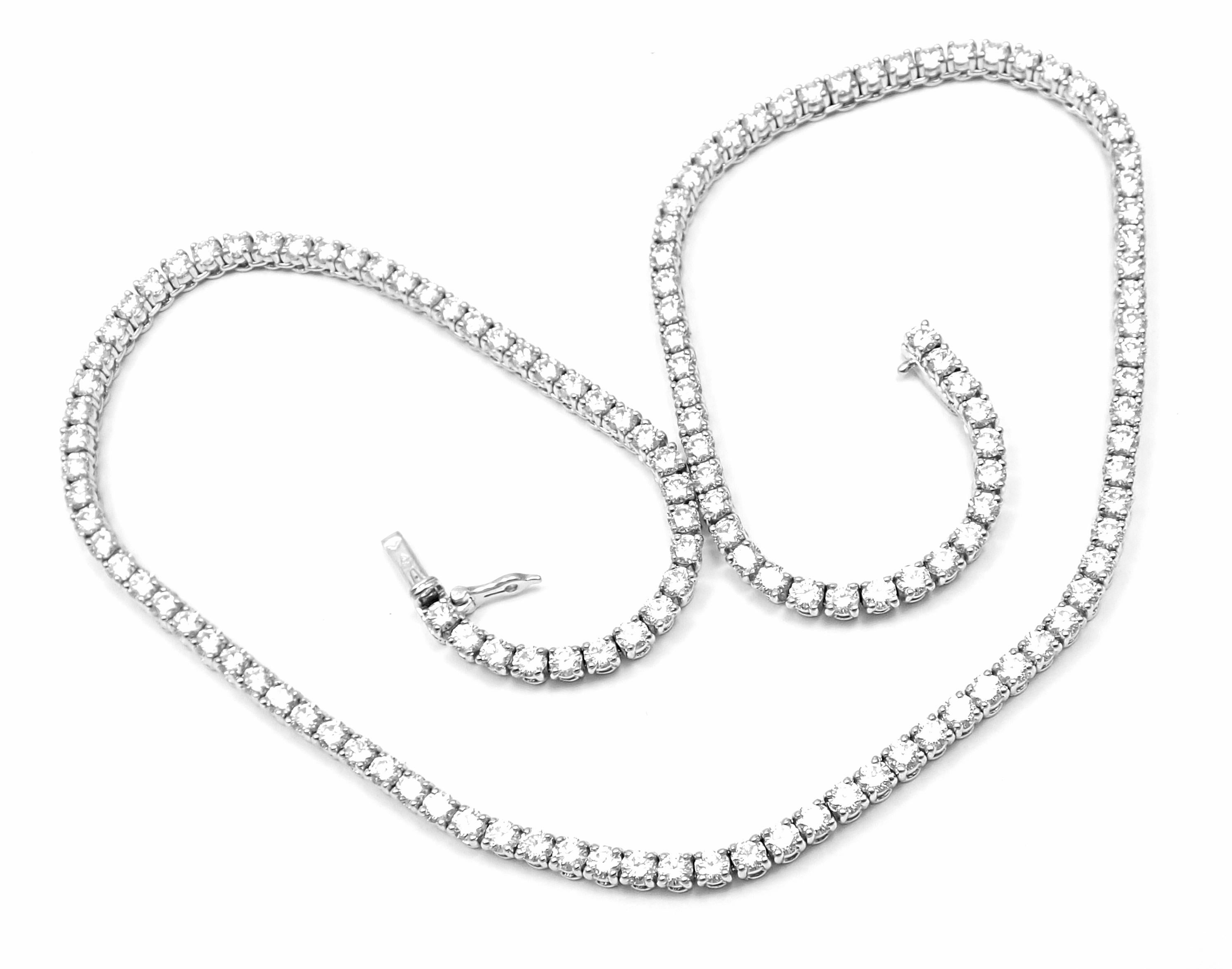 Women's or Men's Cartier Tennis Line Diamond White Gold Necklace