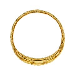 Cartier Textured Gold Collar Necklace