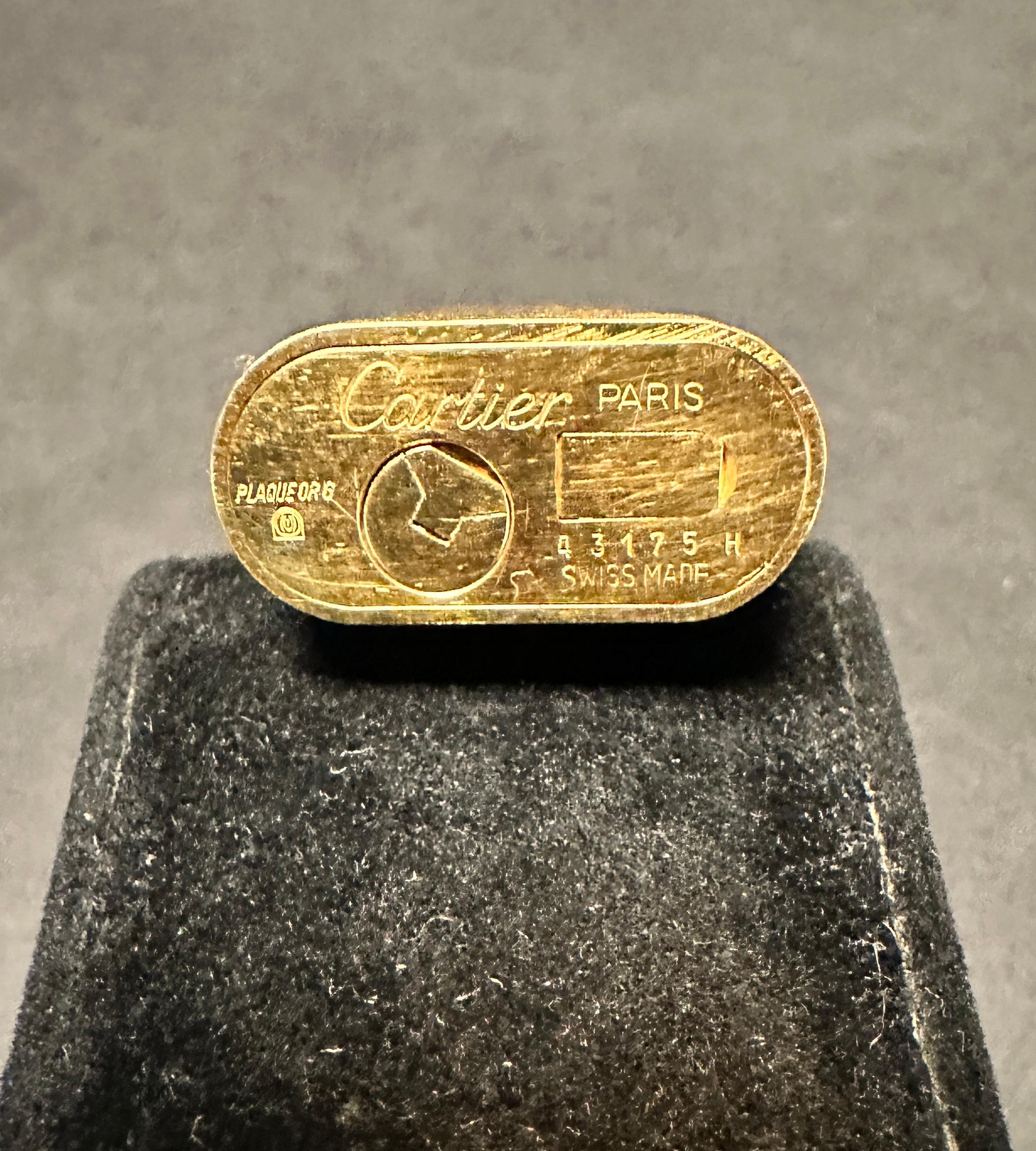20th Century Cartier Textured Gold Plated Lighter