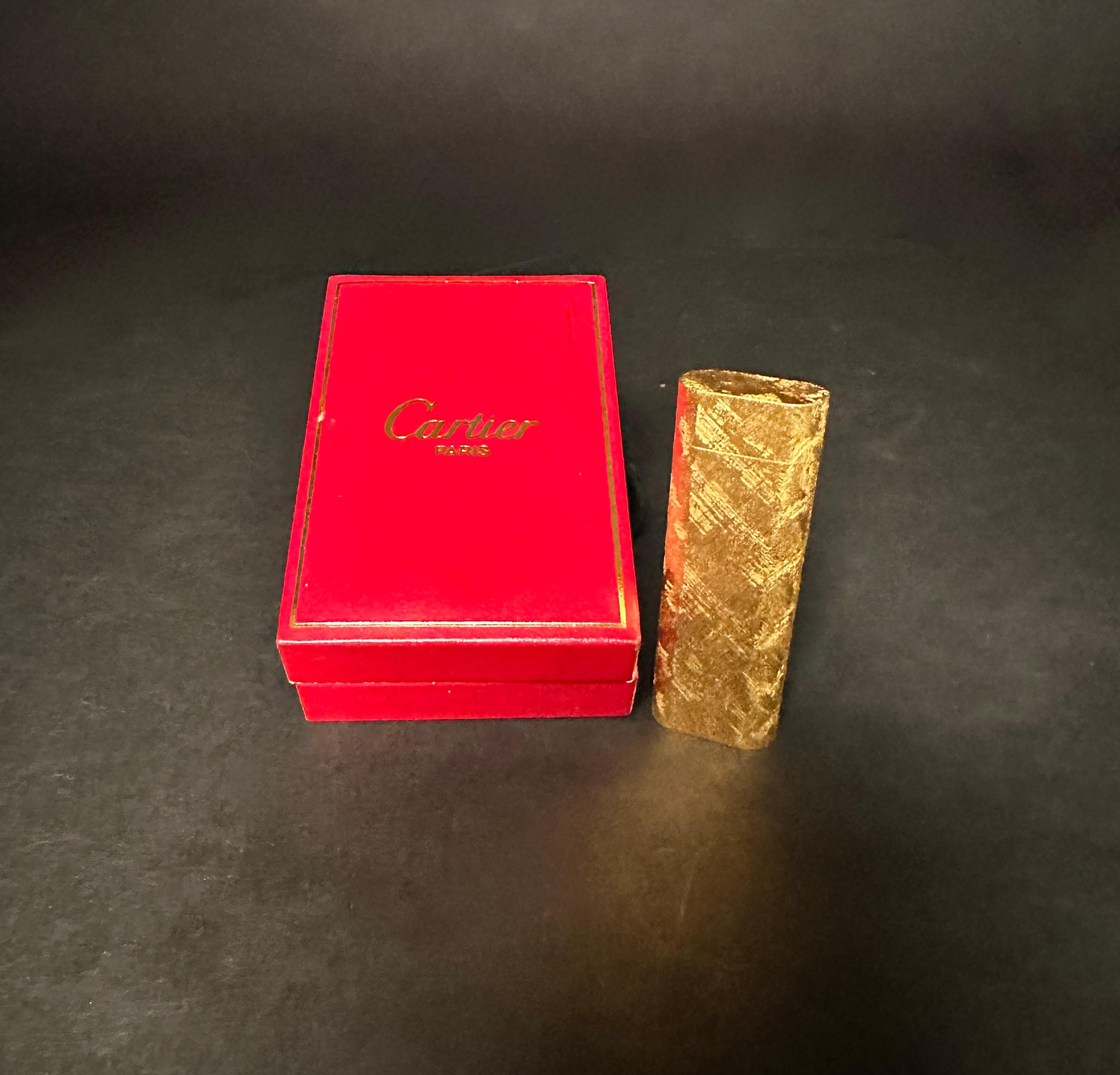 Cartier Textured Gold Plated Lighter 1