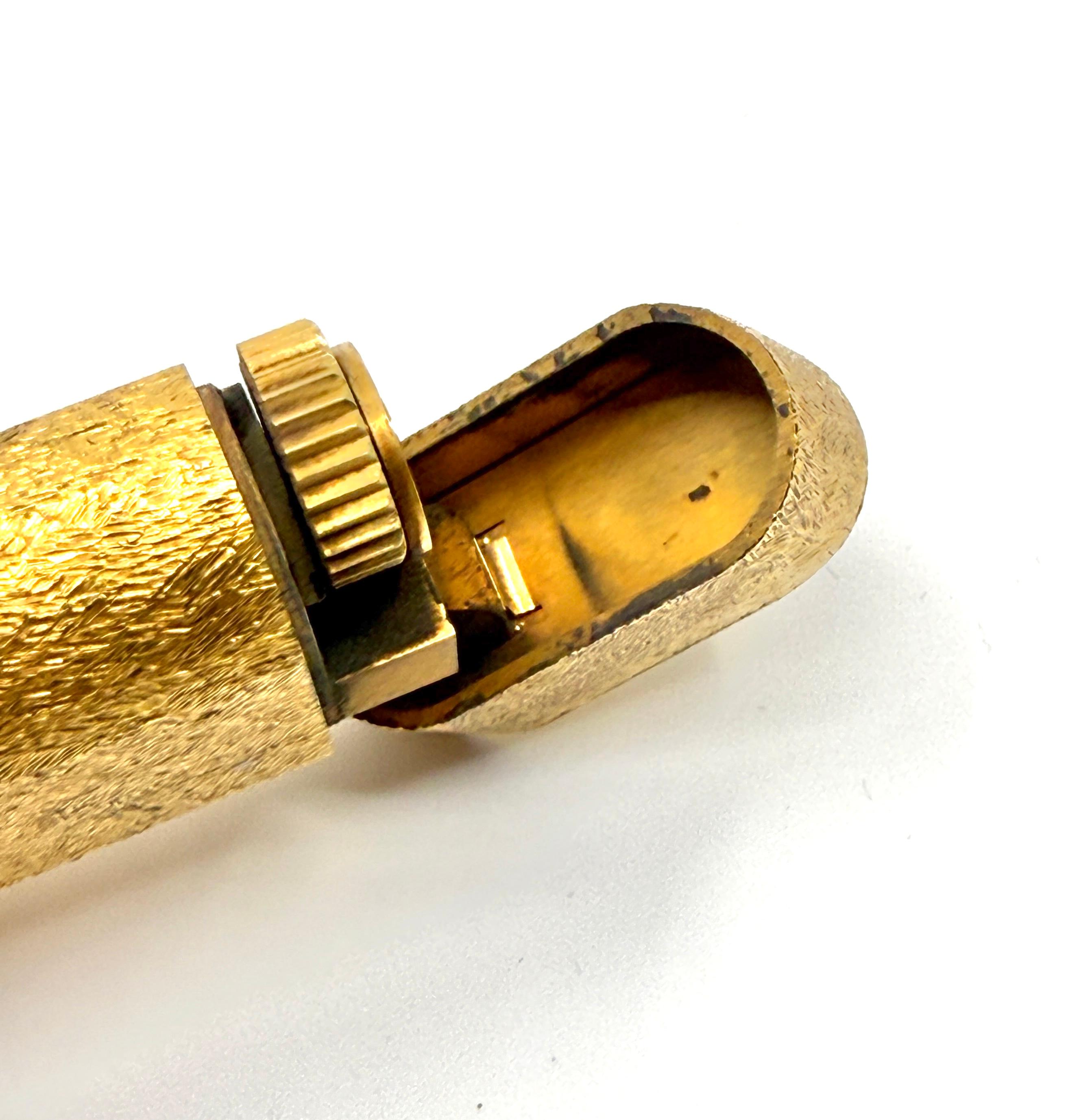 Cartier Textured Plorgalva Gold Plated Lighter in Original Box For Sale 7