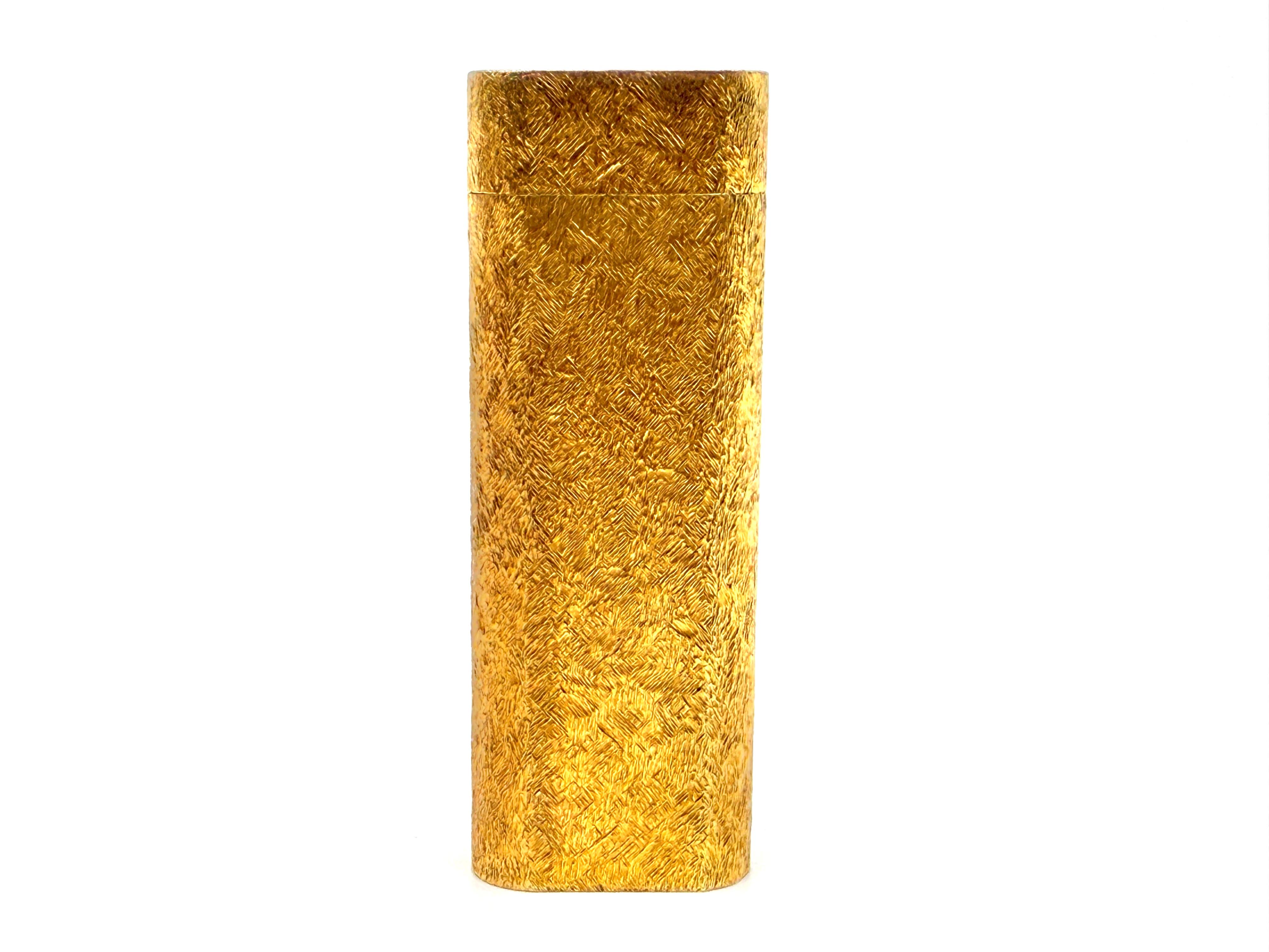 Cartier Textured Plorgalva Gold Plated Lighter in Original Box For Sale 2