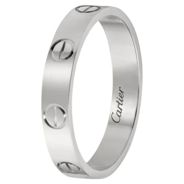 Moderno Cartier Anello dell'Amore Sottile Oro Bianco 18k Misura 46 in vendita