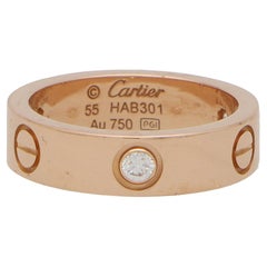 Cartier Three Diamond Love Ring in Rose Gold